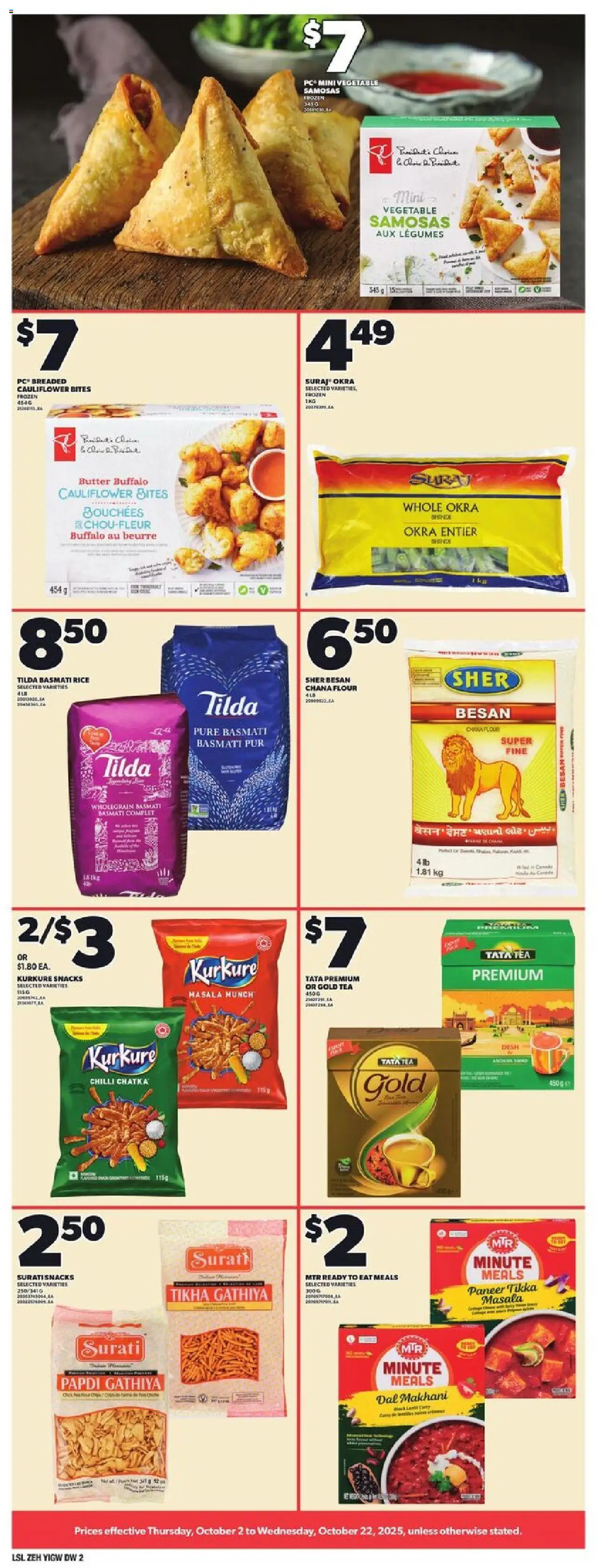 Loblaws flyer valid from 02.10.2025 | Page: 2 | Products: Rice, Tea, PC, Butter