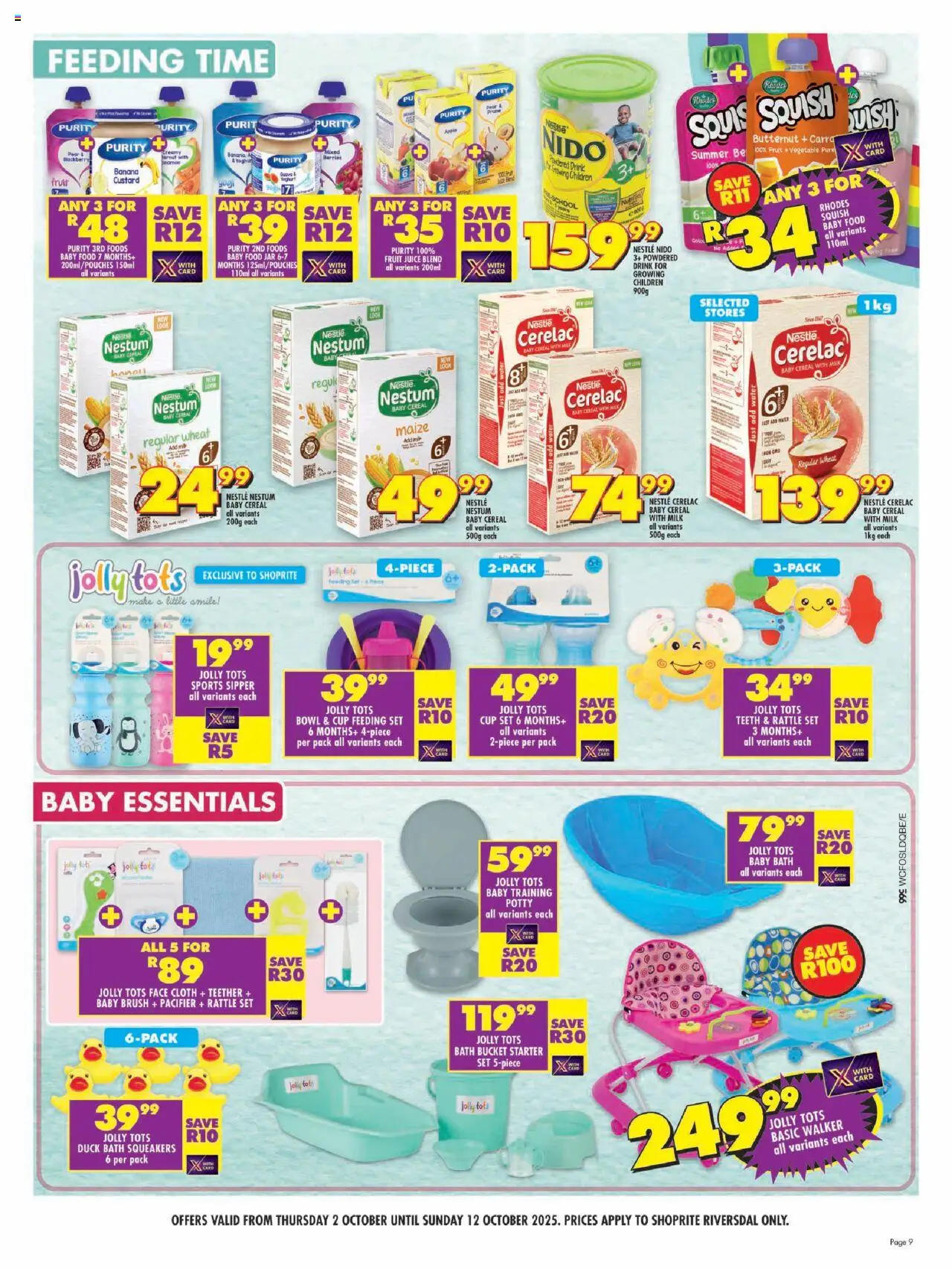 New Shoprite catalogue – valid from 02.10.2025 | Page: 9 | Products: Yoghurt, Milk, Juice, Fruit