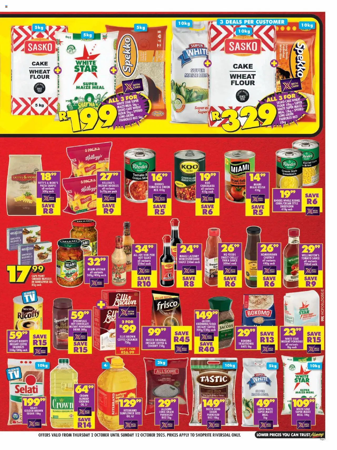 New Shoprite catalogue – valid from 02.10.2025 | Page: 7 | Products: Cake, Oats, Oil, Atchar