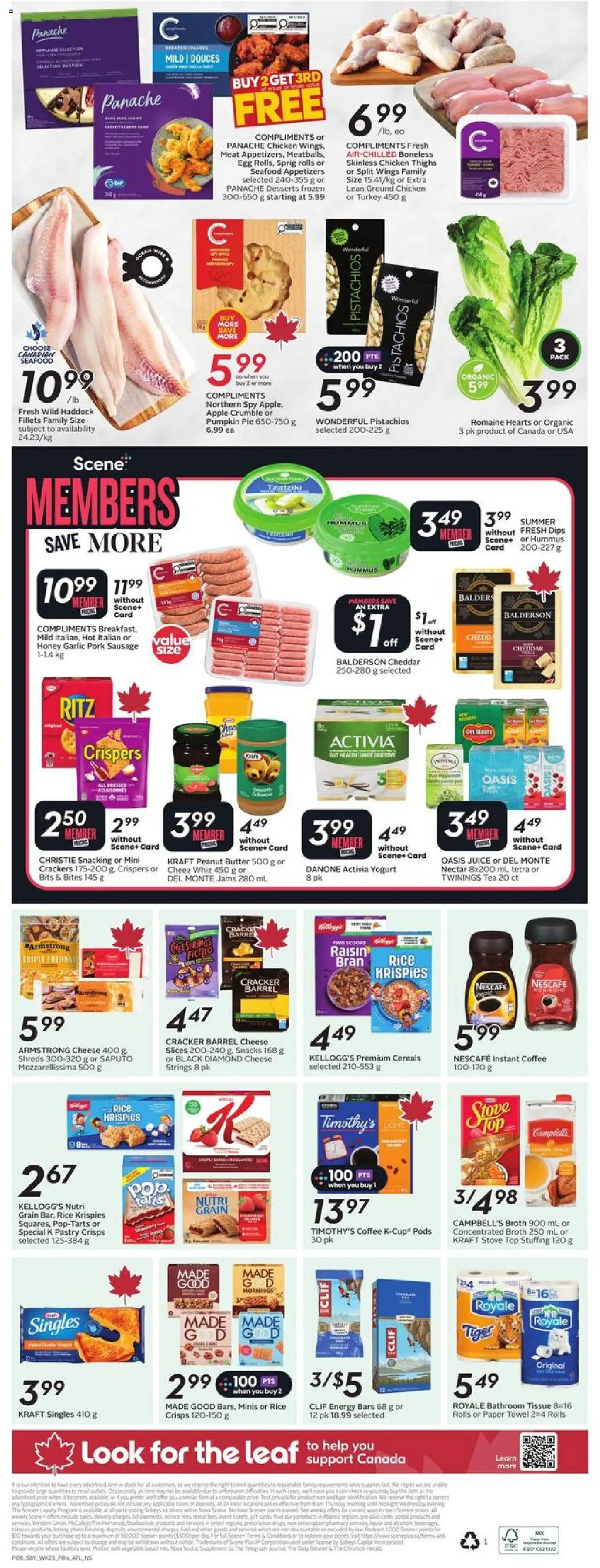 Sobeys flyer valid from 02.10.2025 | Page: 4 | Products: Tea, Butter, Pumpkin, Pork