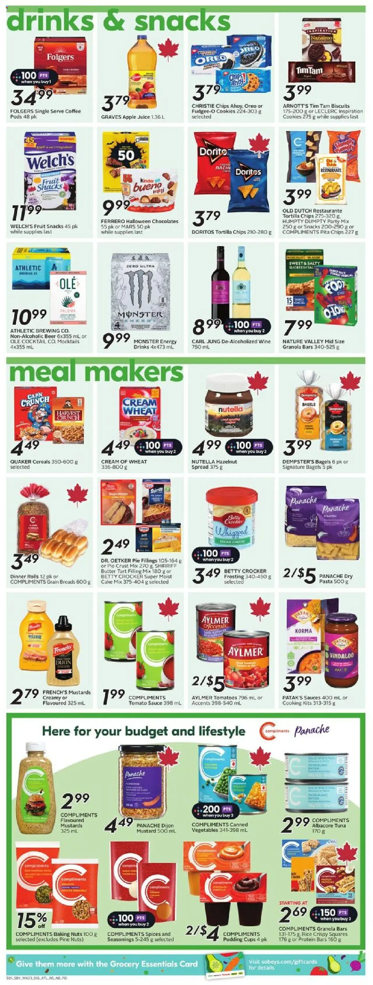 Sobeys flyer valid from 02.10.2025 | Page: 12 | Products: Cookies, Coffee, Beer, Tomatoes