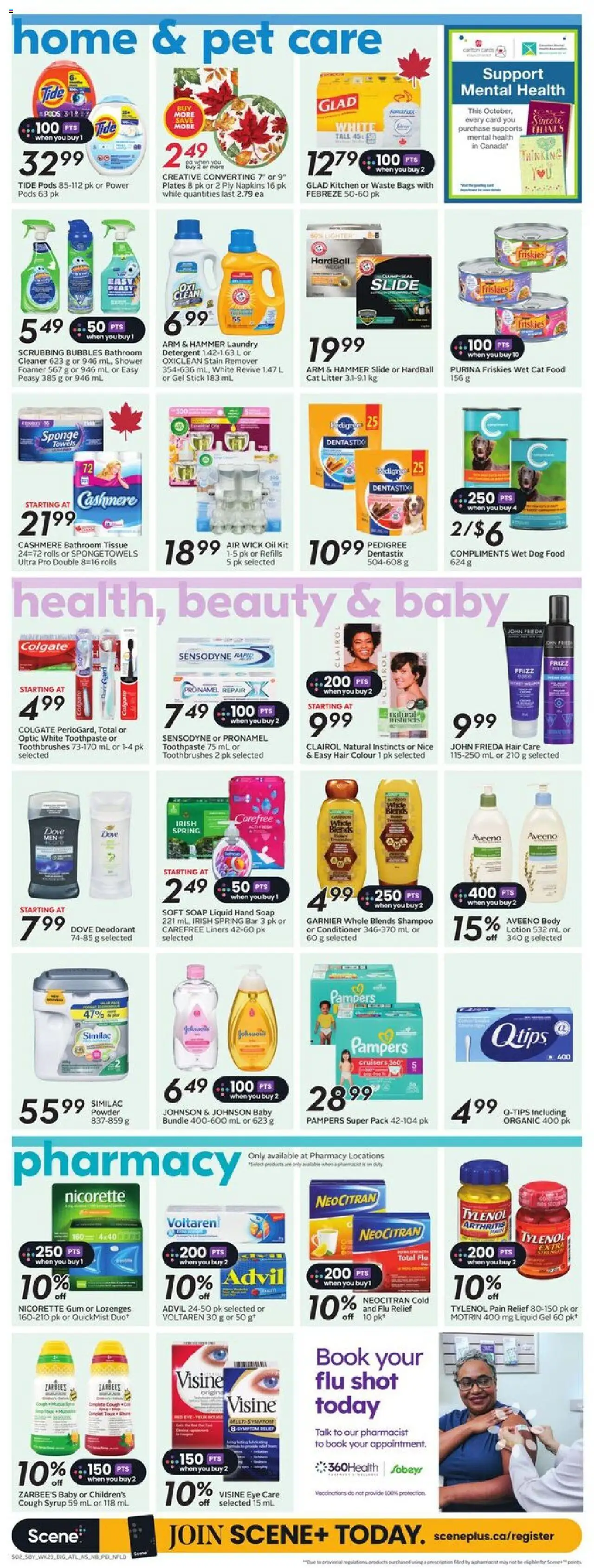 Sobeys flyer valid from 02.10.2025 | Page: 13 | Products: Sponge, Soap, Toothpaste, Shower
