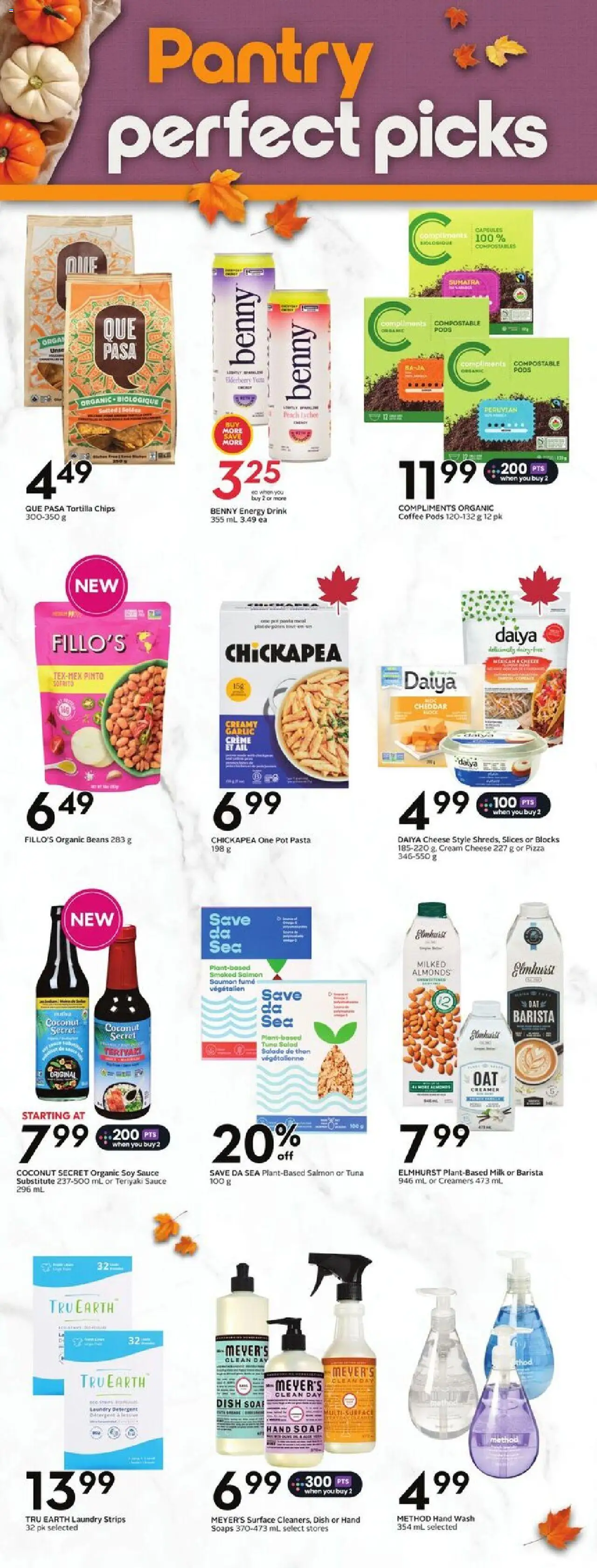 Sobeys flyer valid from 02.10.2025 | Page: 23 | Products: Pasta, Soap, Detergent, Milk
