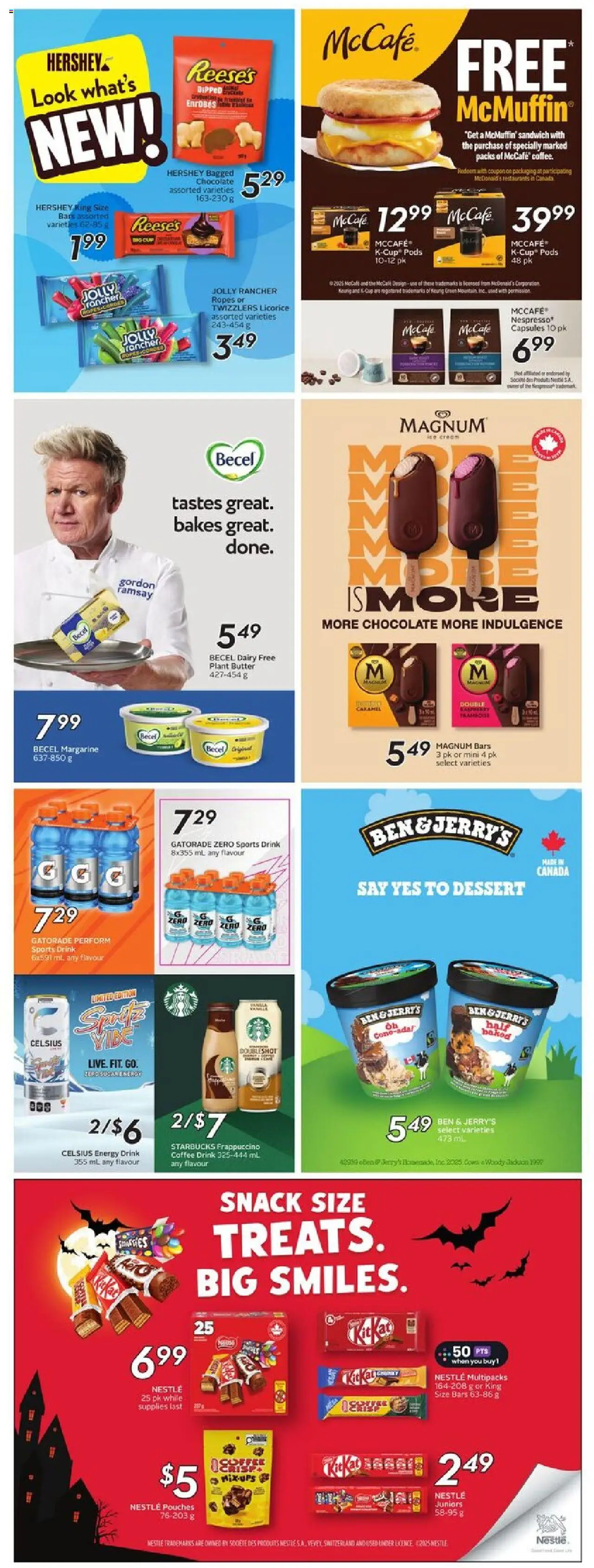 Sobeys flyer valid from 02.10.2025 | Page: 24 | Products: Ice cream, Butter, Coffee, Chocolate