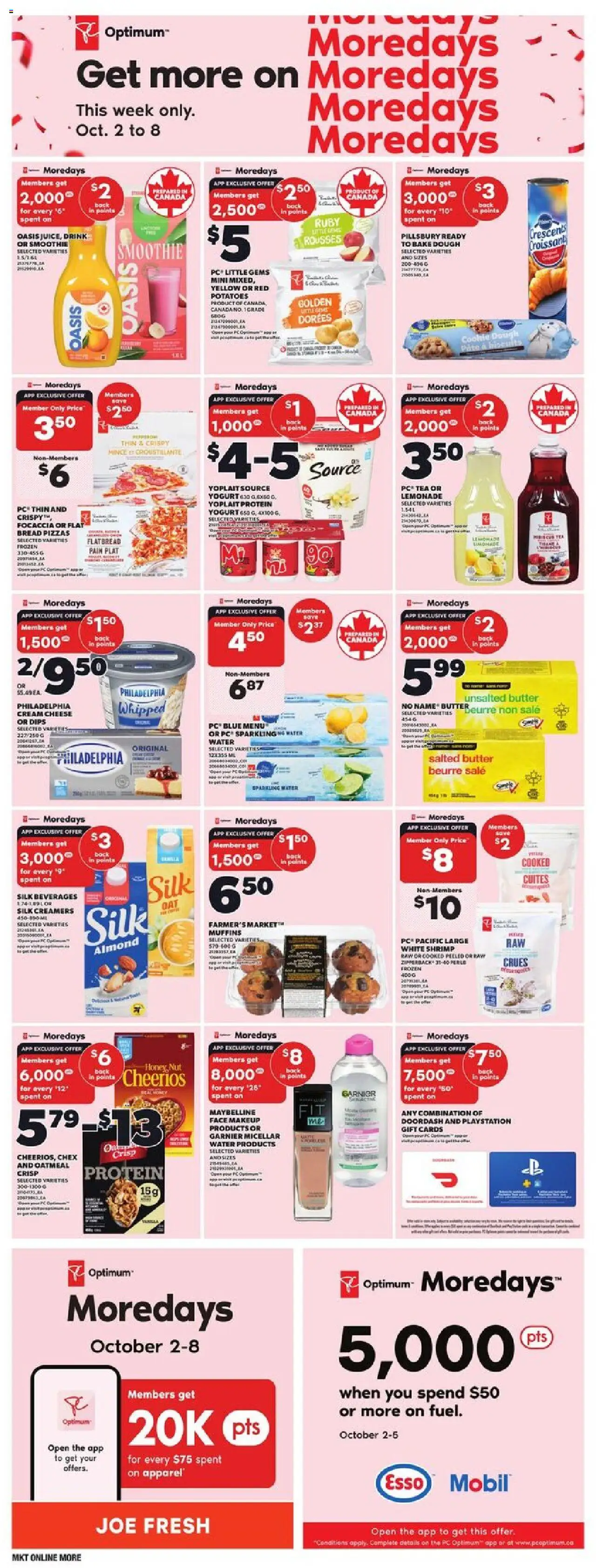 Loblaws flyer valid from 02.10.2025 | Page: 10 | Products: Tea, Cream, Potatoes, Cheese