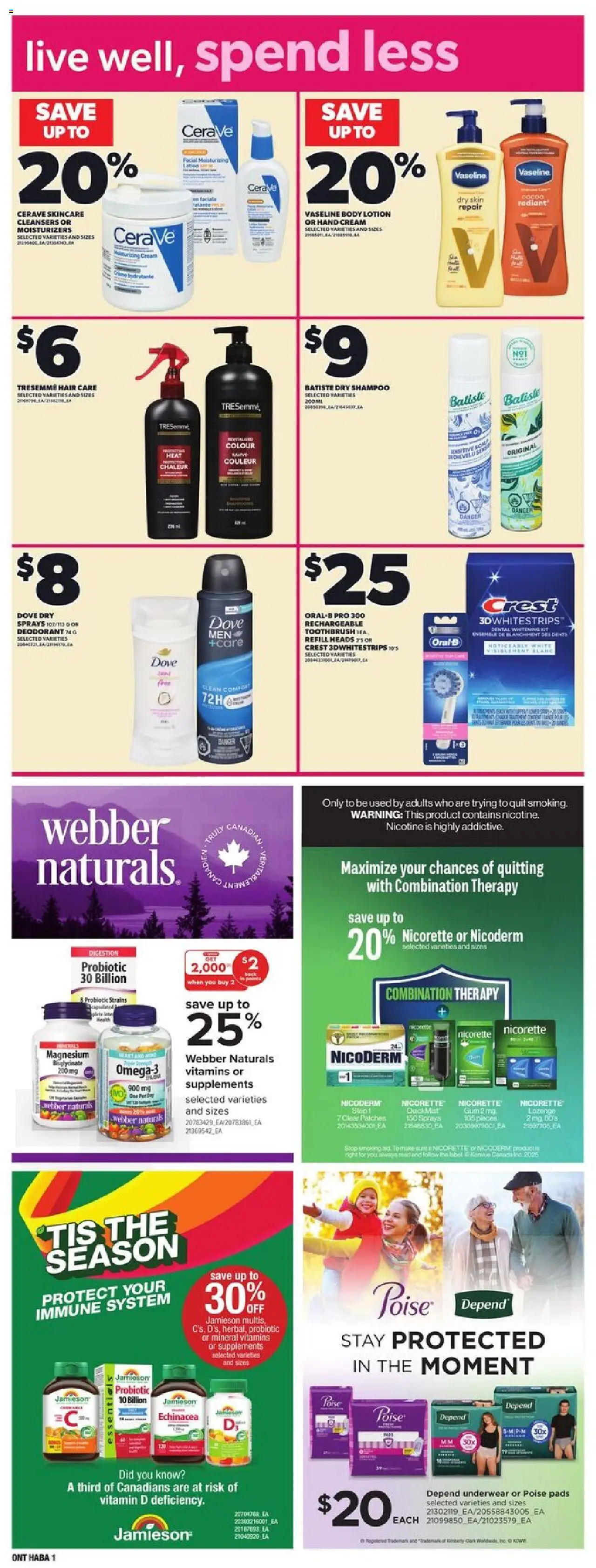 Loblaws flyer valid from 02.10.2025 | Page: 13 | Products: Shampoo, Hand cream, Deodorant, Underwear