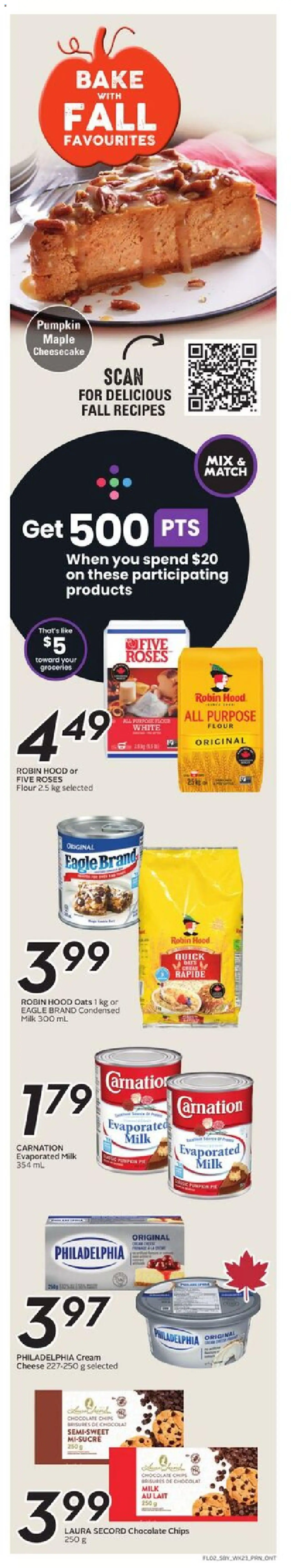 Sobeys flyer valid from 02.10.2025 | Page: 3 | Products: Chips, Cheese, Chocolate, Pumpkin