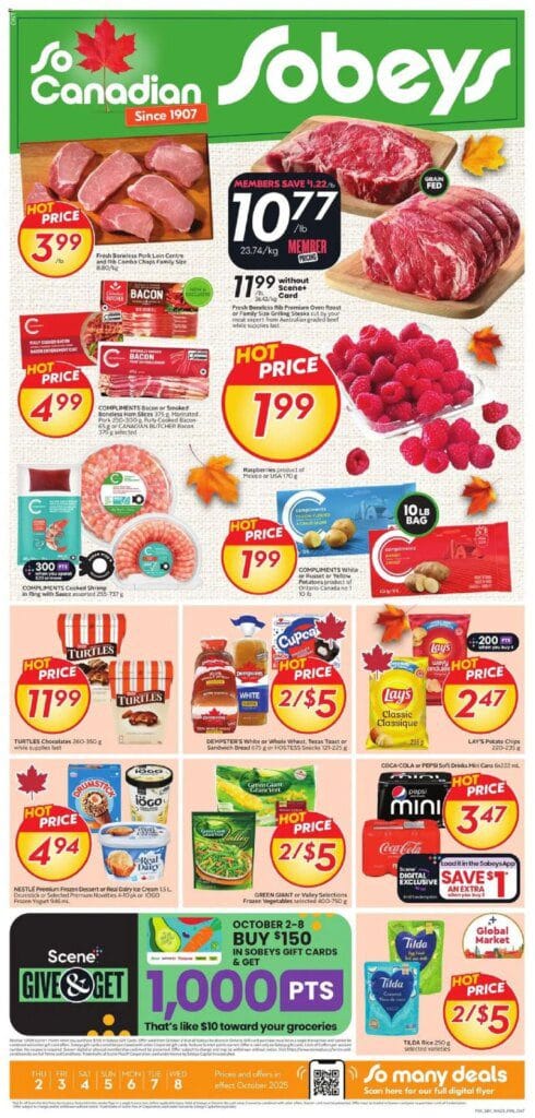 Sobeys weekly flyer / circulaire from Oct 2, 2025 > weekly specials & deals