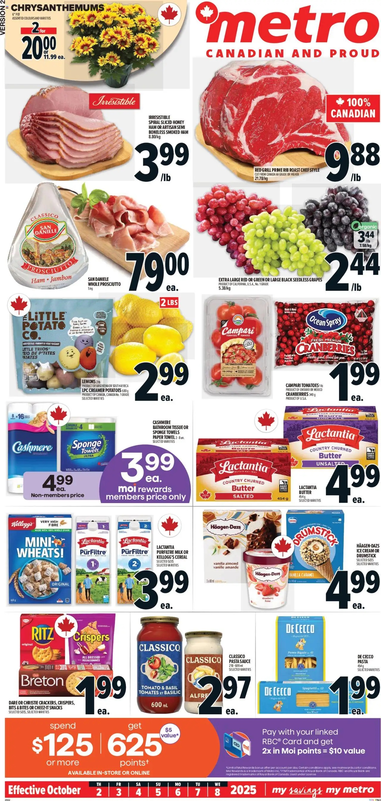 Metro flyer valid from 02.10.2025 | Page: 2 | Products: Cream, Milk, Ham, Tomatoes