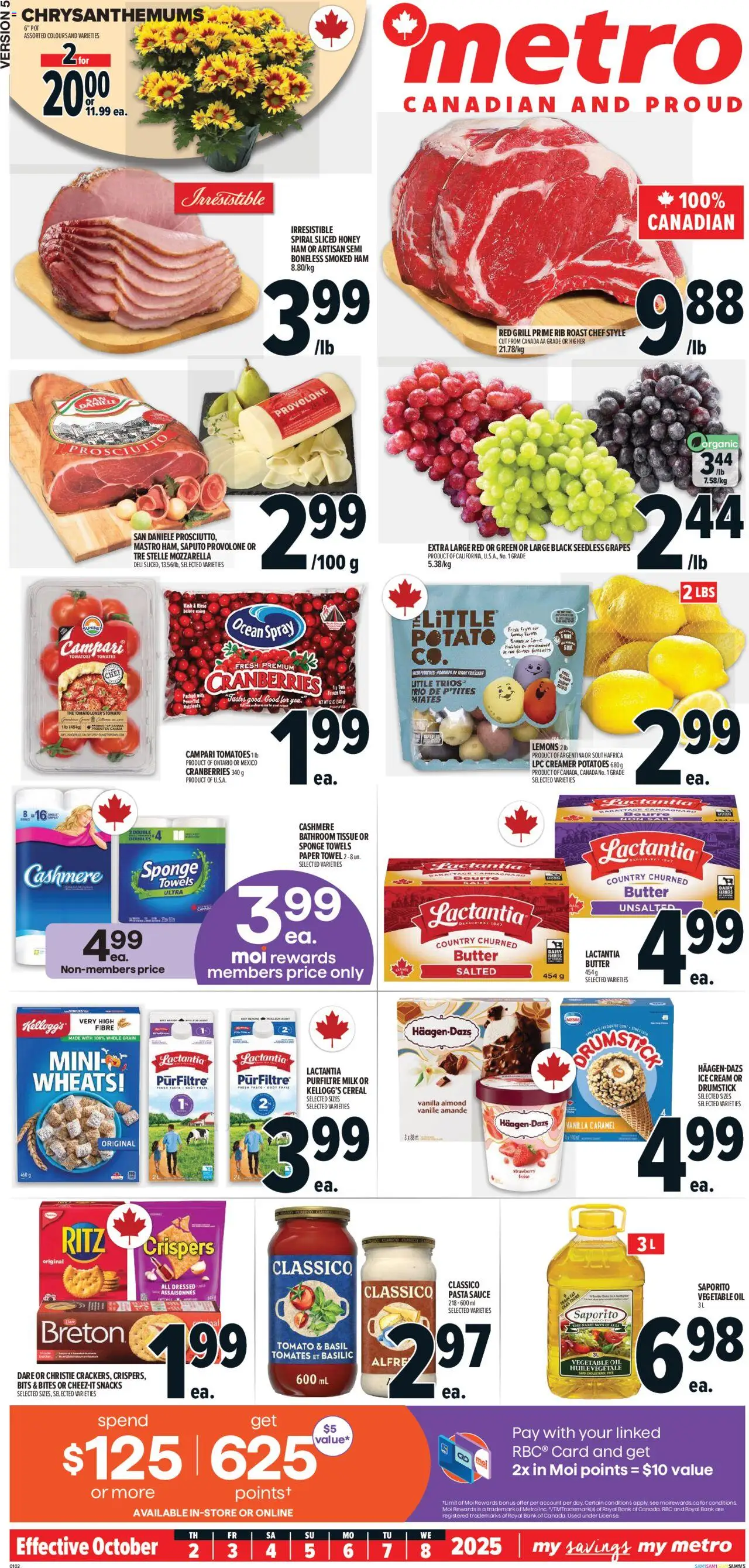 Metro flyer valid from 02.10.2025 | Page: 2 | Products: Sponge, Oil, Ham, Tomatoes