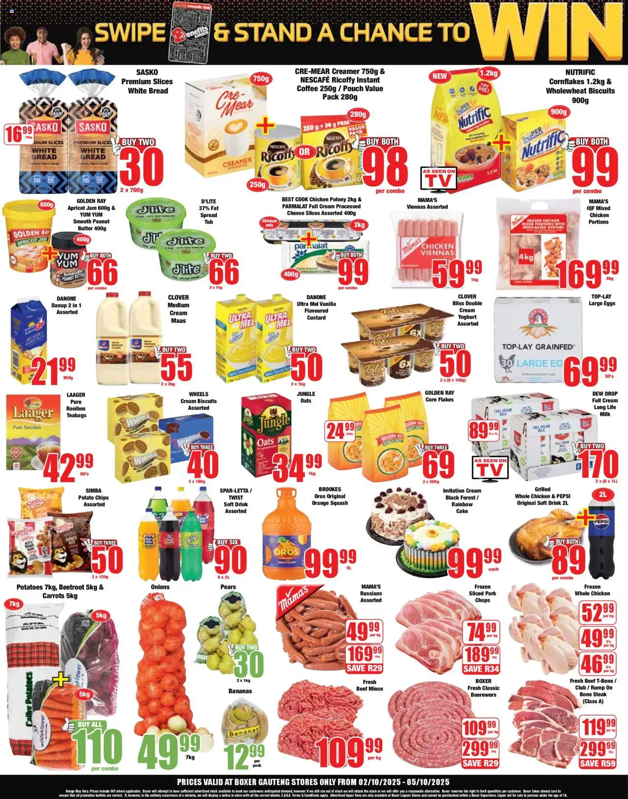 New Boxer catalogue – valid from 02.10.2025 | Page: 2 | Products: Cake, Bananas, Beef, Flakes