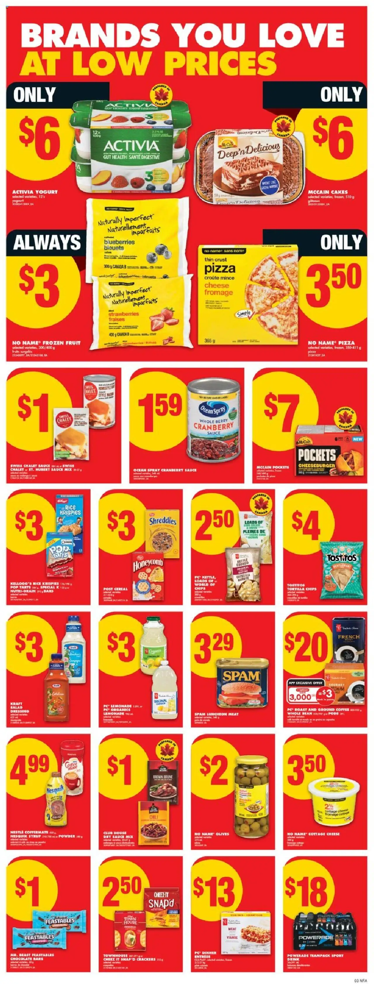 No Frills flyer valid from 02.10.2025 | Page: 3 | Products: Chips, PC, Powder, Pizza