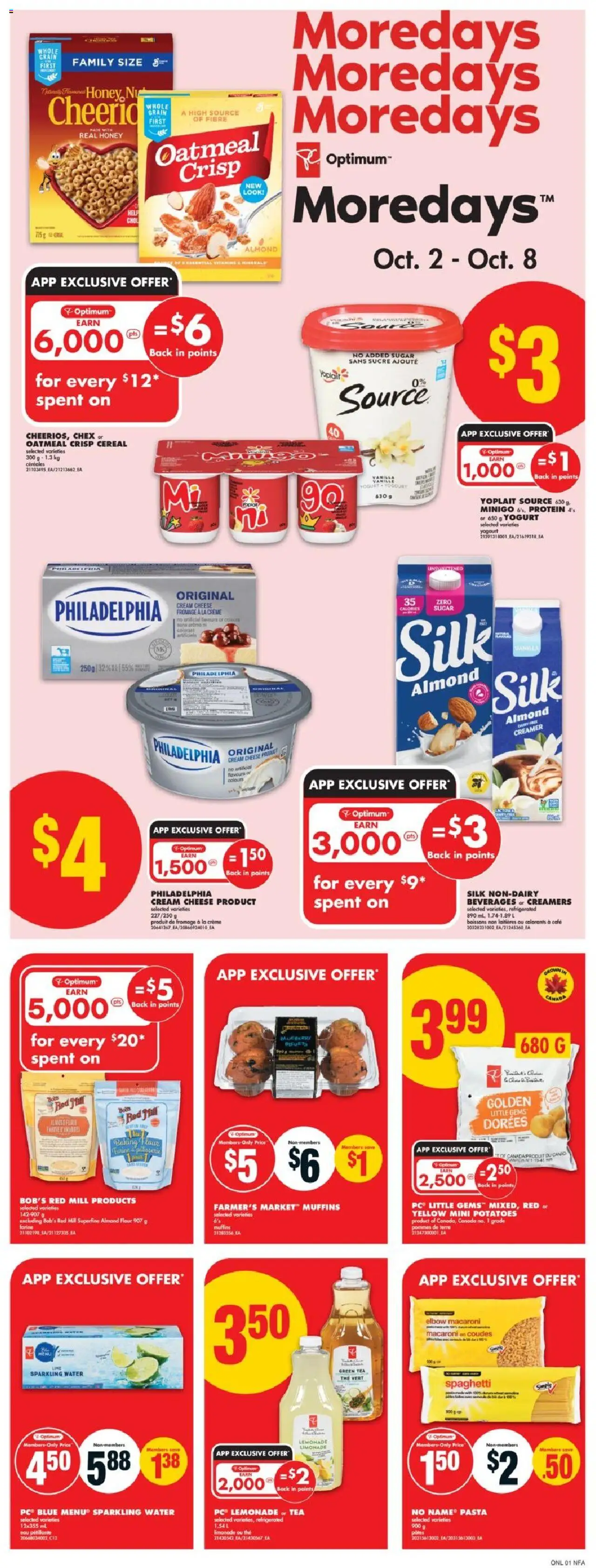 No Frills flyer valid from 02.10.2025 | Page: 6 | Products: Tea, Pasta, Cheese, Yogurt