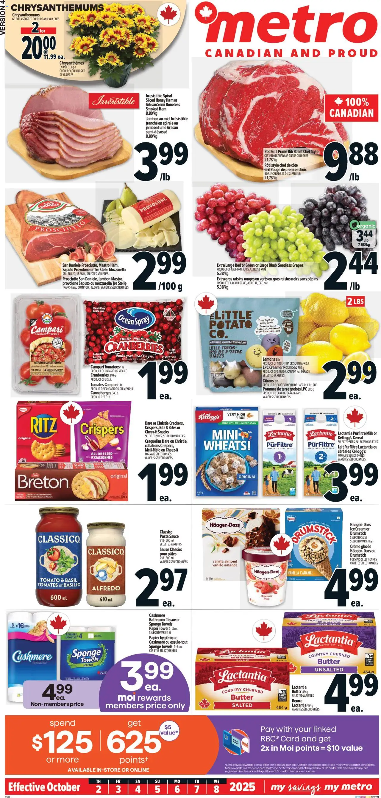 Metro flyer valid from 02.10.2025 | Page: 2 | Products: Pasta, Cream, Ice cream, Potatoes