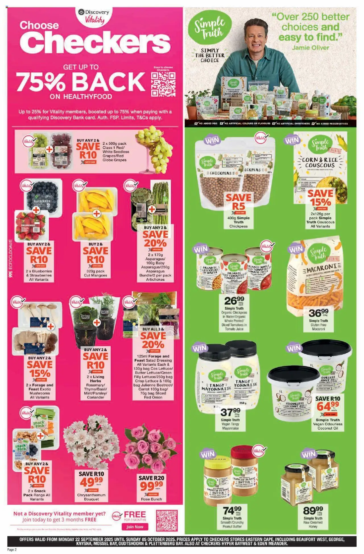 New Checkers catalogue – valid from 22.09.2025 | Page: 2 | Products: Blueberries, Globe, Butter, Salad