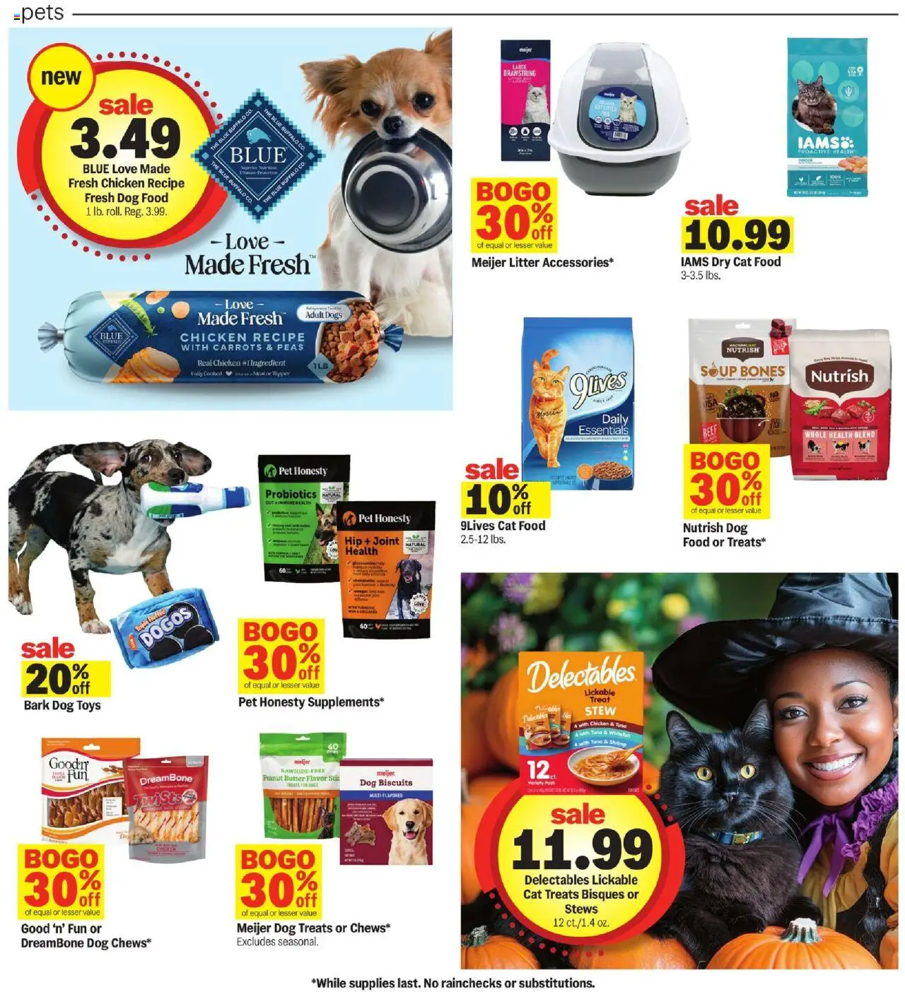 Meijer Weekly Ad - MI - valid from 01.10.2025 | Page: 22 | Products: Probiotics, Dog Treats, Cat Litter, Fish