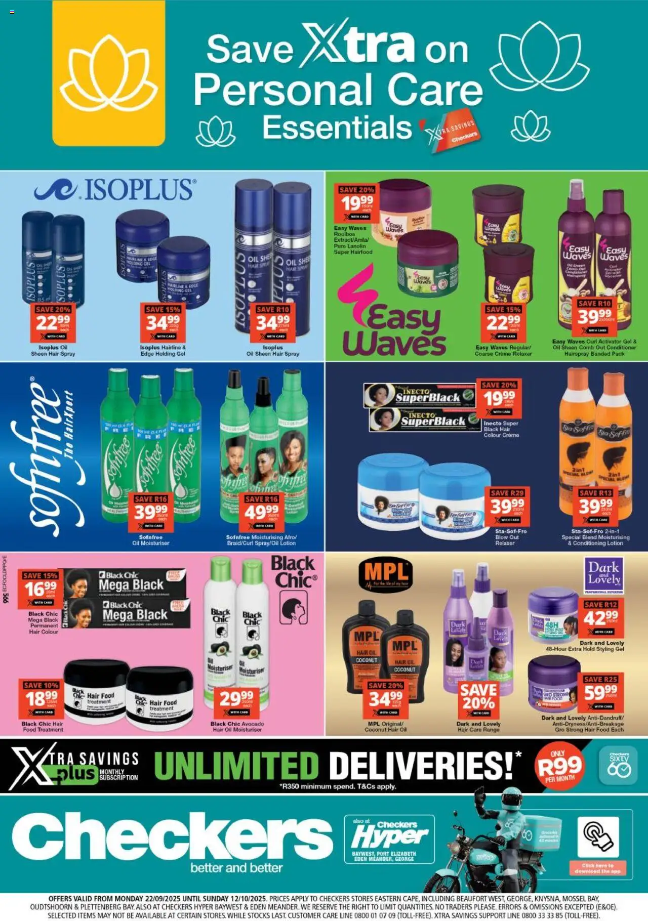 Checkers specials this week – Eastern Cape – Haircare Promotion  (22/09/2025 – 12/10/2025) Online Catalogue