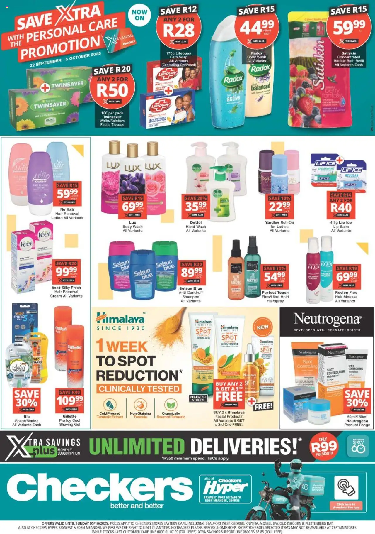 Checkers special this week September-October- Eastern Cape – Personal Care Promotion