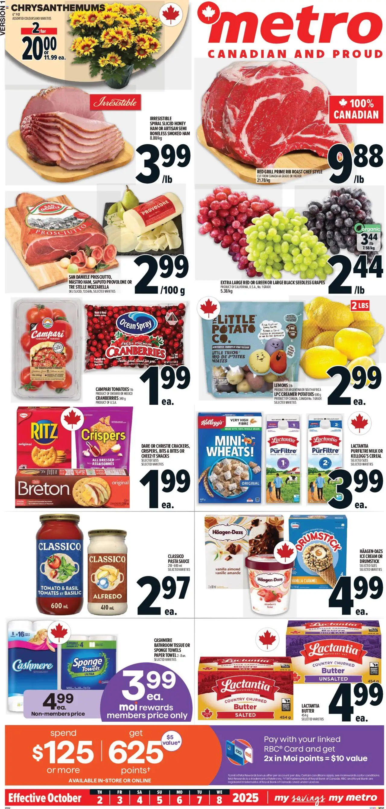 Metro flyer valid from 02.10.2025 | Page: 2 | Products: Sponge, Milk, Ham, Tomatoes