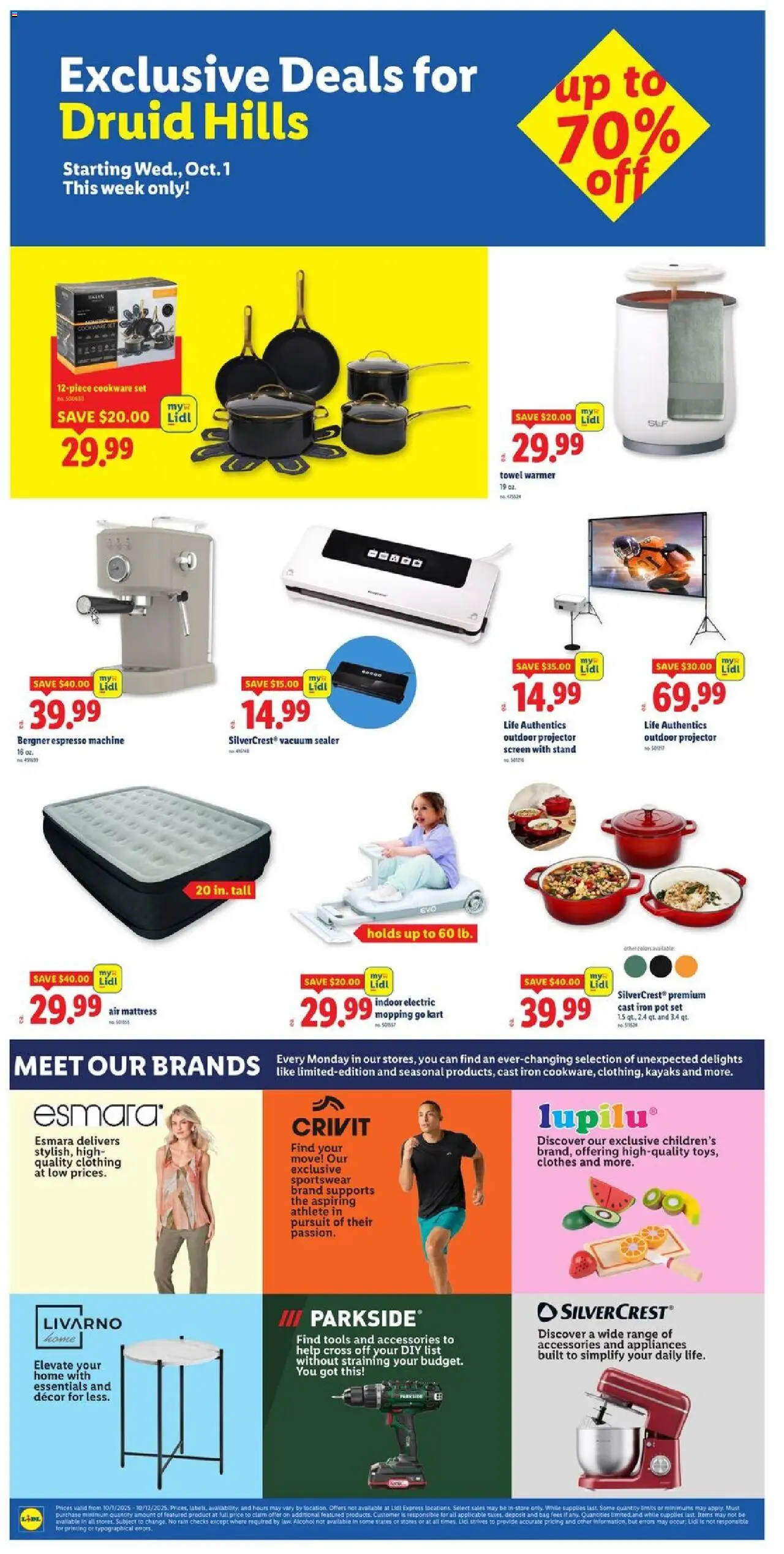 Lidl Weekly Ad - GA - valid from 01.10.2025 | Page: 2 | Products: Mattress, Clothes, Projector, Iron