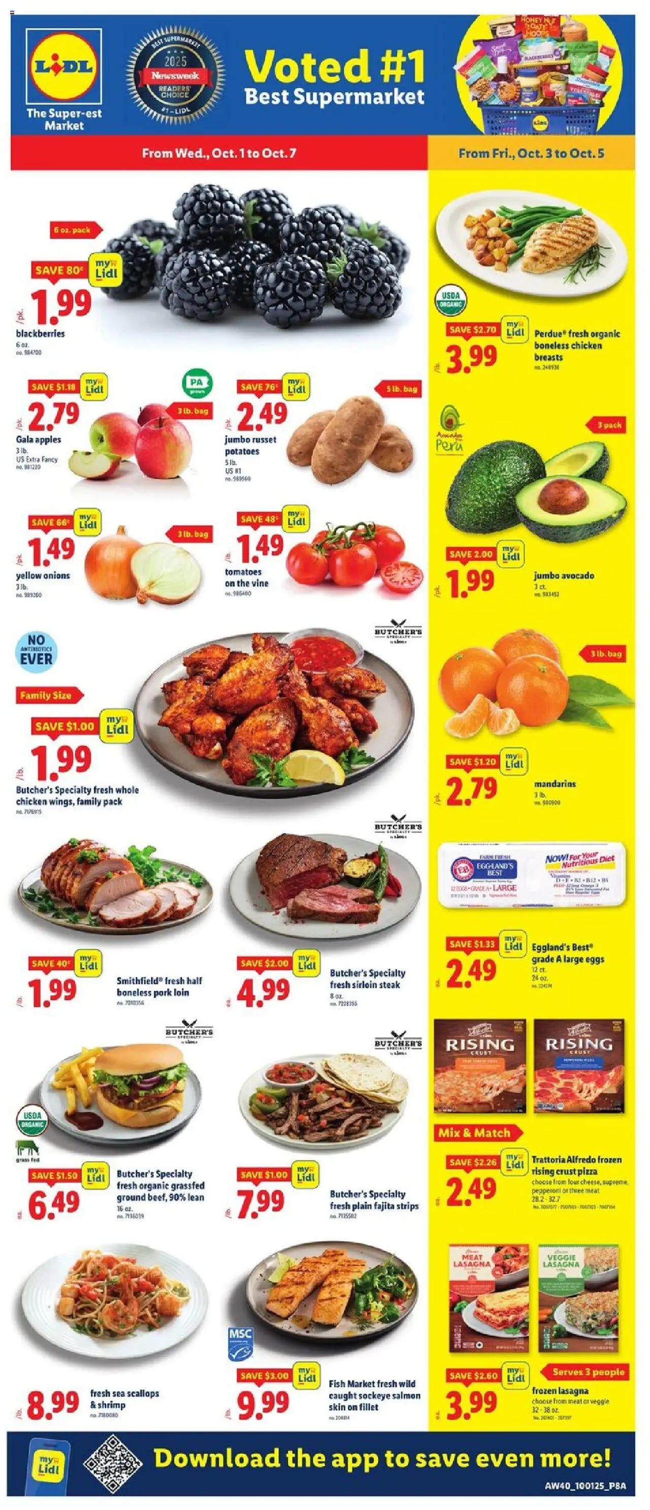 Lidl Weekly Ad - NY - valid from 01.10.2025 | Page: 1 | Products: Apples, Tomatoes, Fish, Potatoes