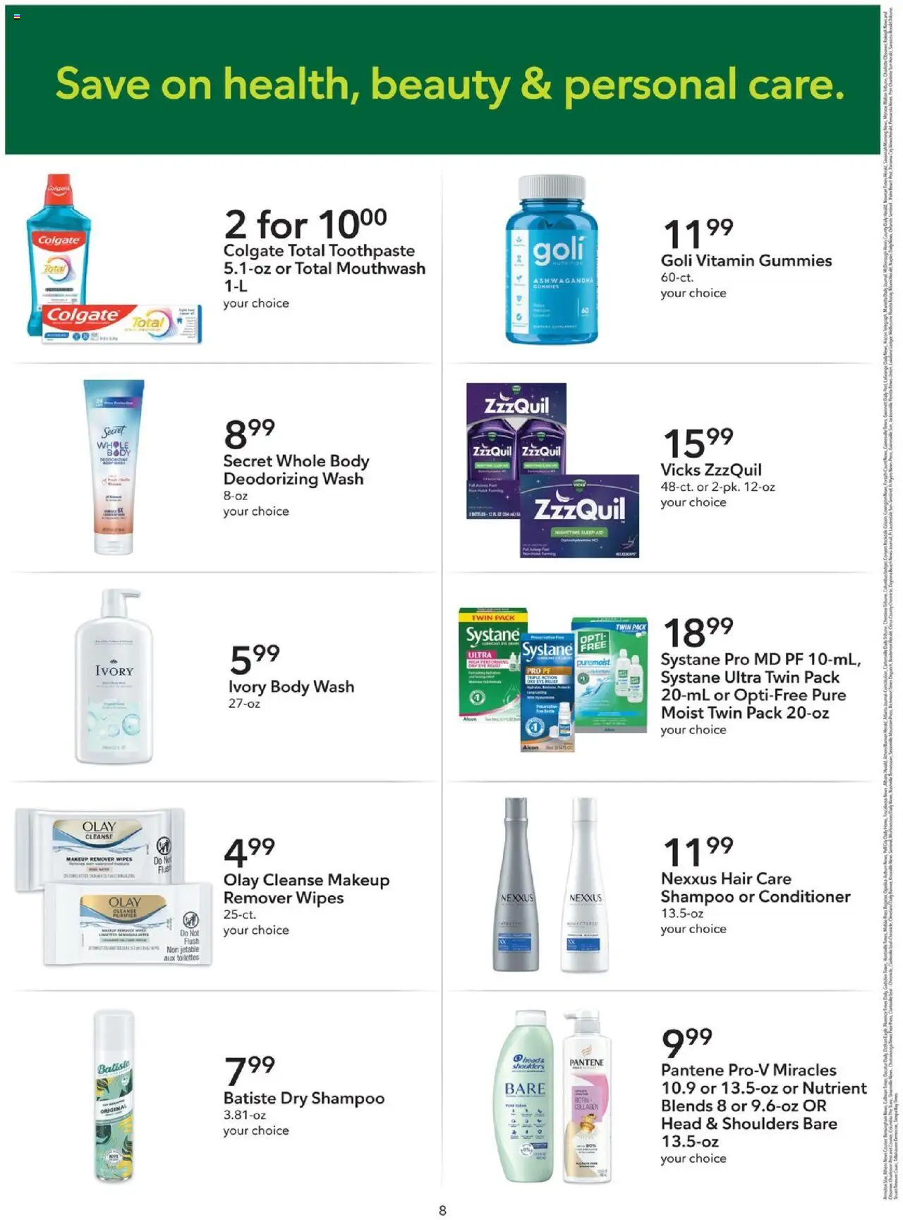 Publix Extra Savings - valid from 04.10.2025 | Page: 8 | Products: Biotin, Conditioner, Toothpaste, Mouthwash