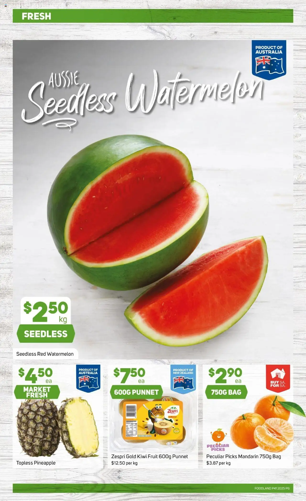 Foodland catalogue - valid from 08.10.2025 | Page: 4 | Products: Pineapple, Watermelon, Bag