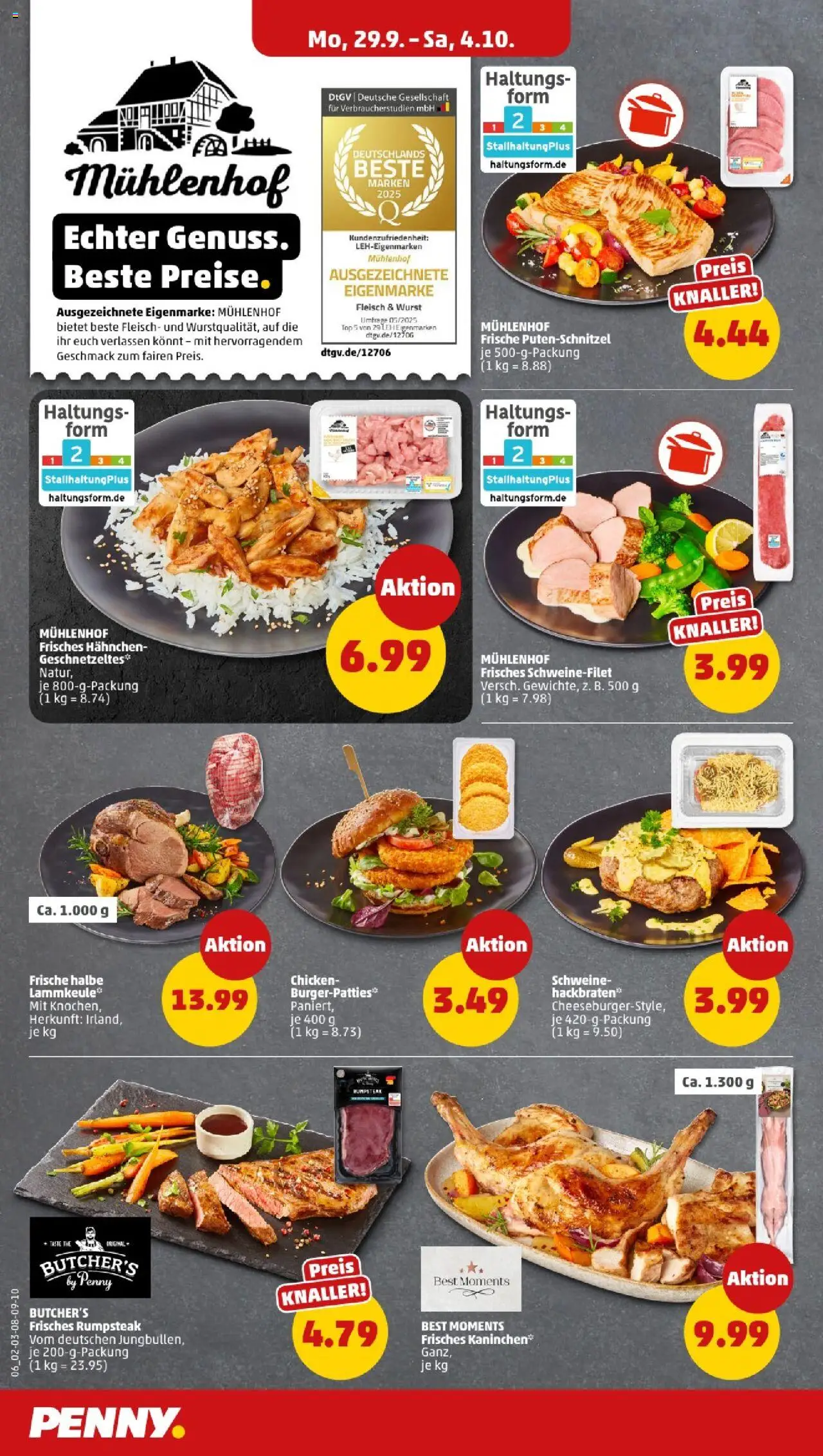 Penny - Nordrhein - Westfalen – gültig ab 29.09.2025 | Seite: 8 | Produkte: Rumpsteak, Lammkeule, Kaninchen, Fleisch