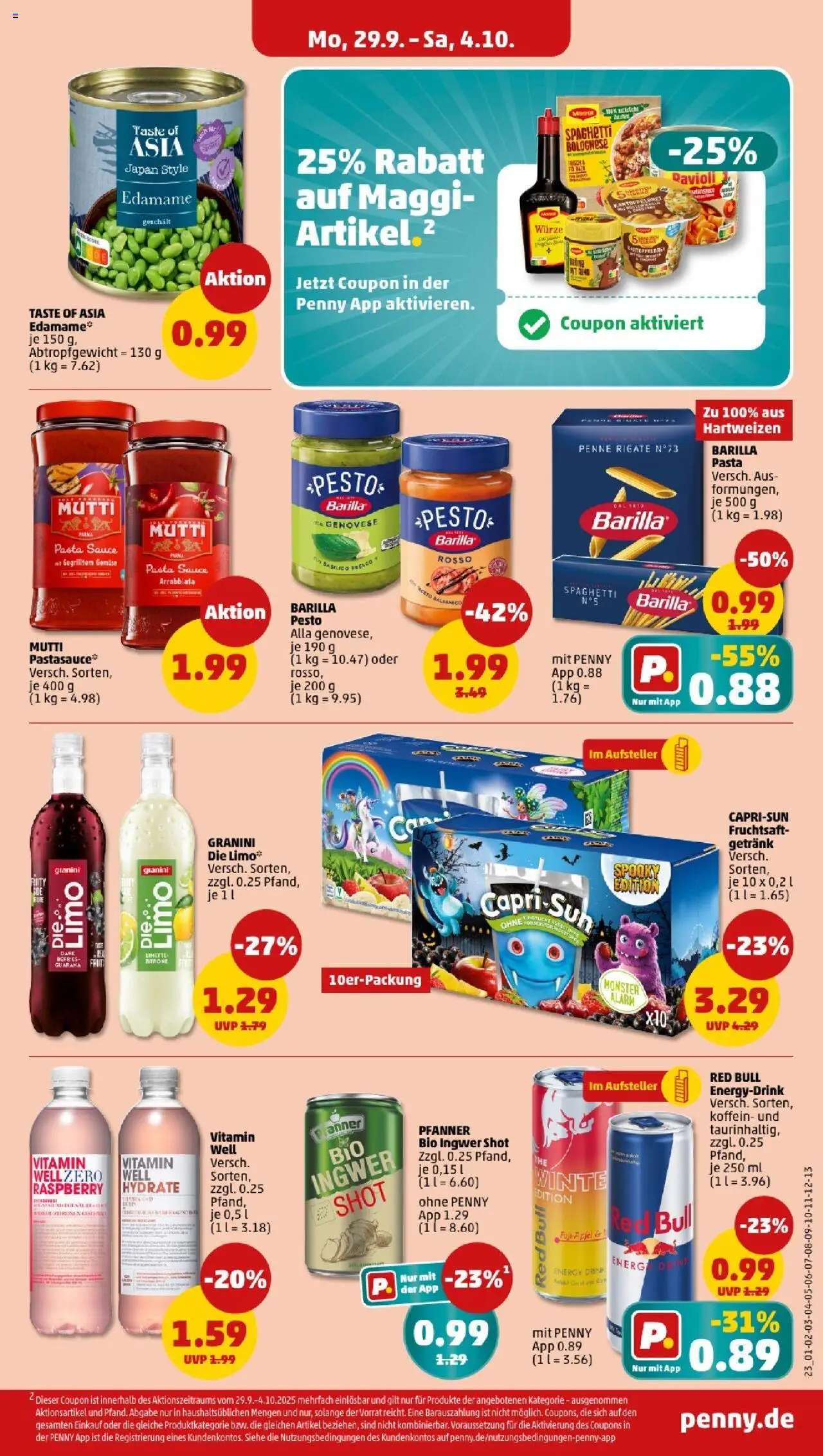 Penny - Nordrhein - Westfalen – gültig ab 29.09.2025 | Seite: 21 | Produkte: Maggi, Barilla pesto, Gemüse, Pasta