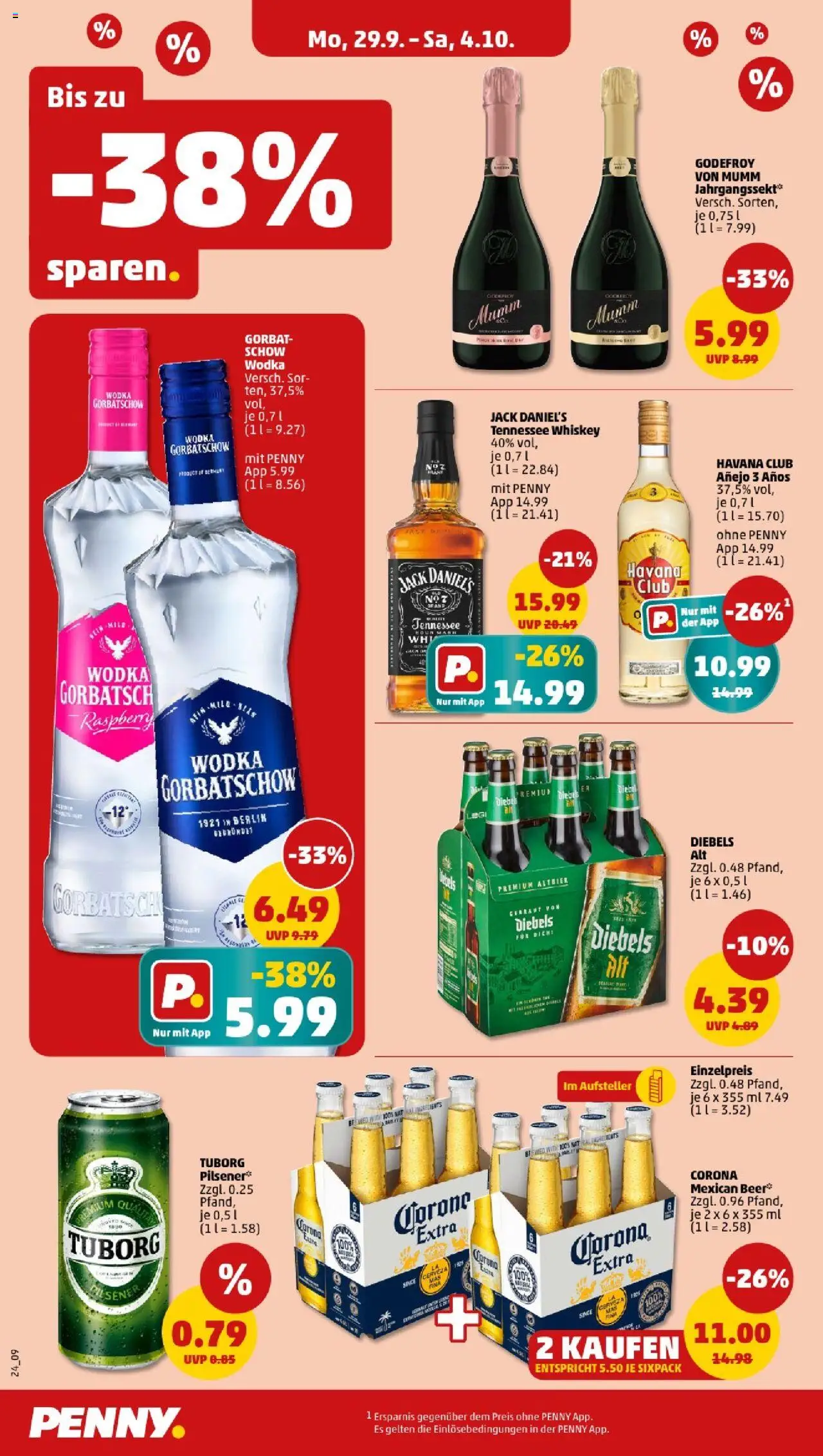Penny - Nordrhein - Westfalen – gültig ab 29.09.2025 | Seite: 22 | Produkte: Havana club, Wodka gorbatschow, Diebels, Wodka