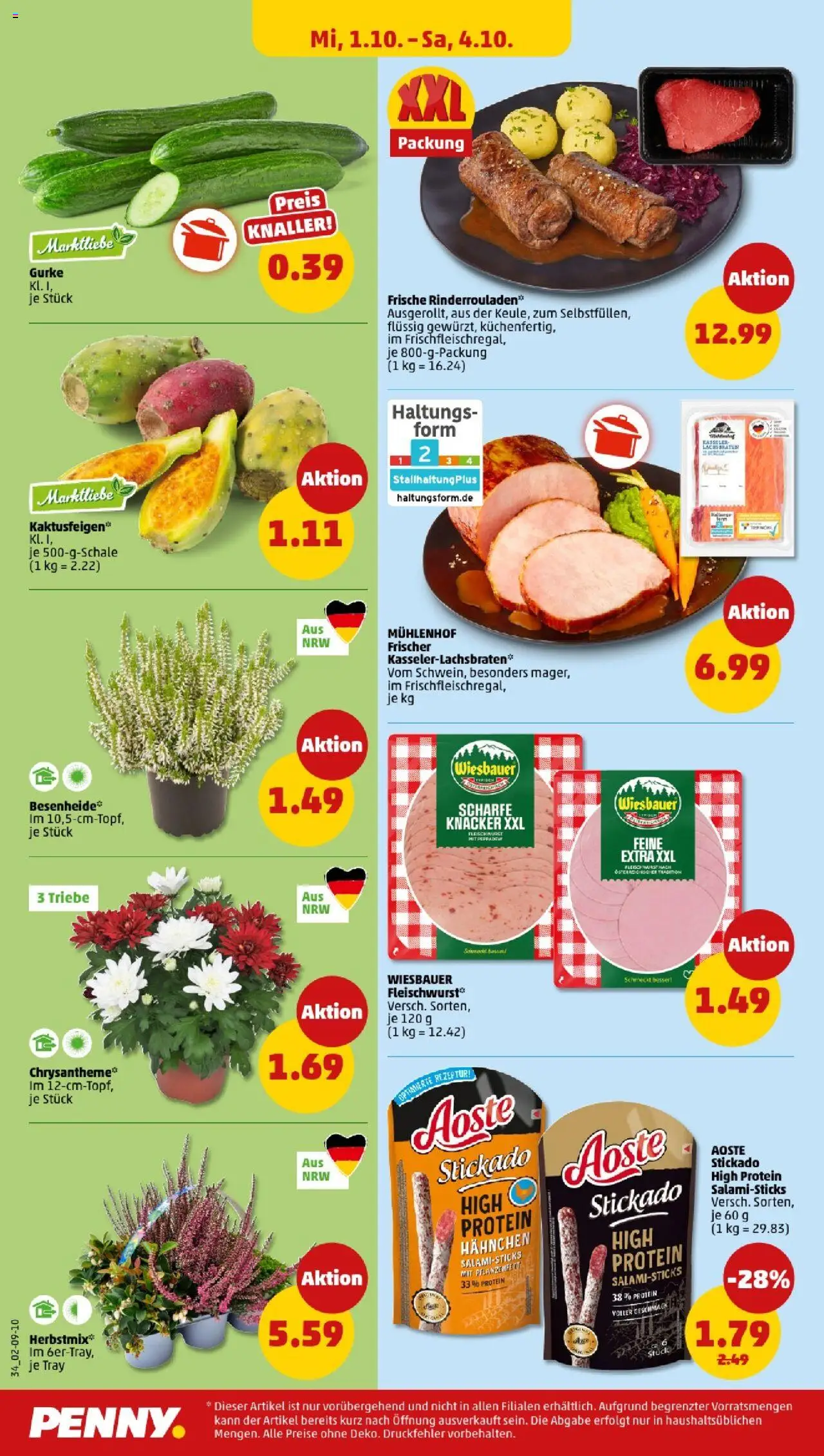 Penny - Nordrhein - Westfalen – gültig ab 29.09.2025 | Seite: 32 | Produkte: Rinderrouladen, Hahnchen