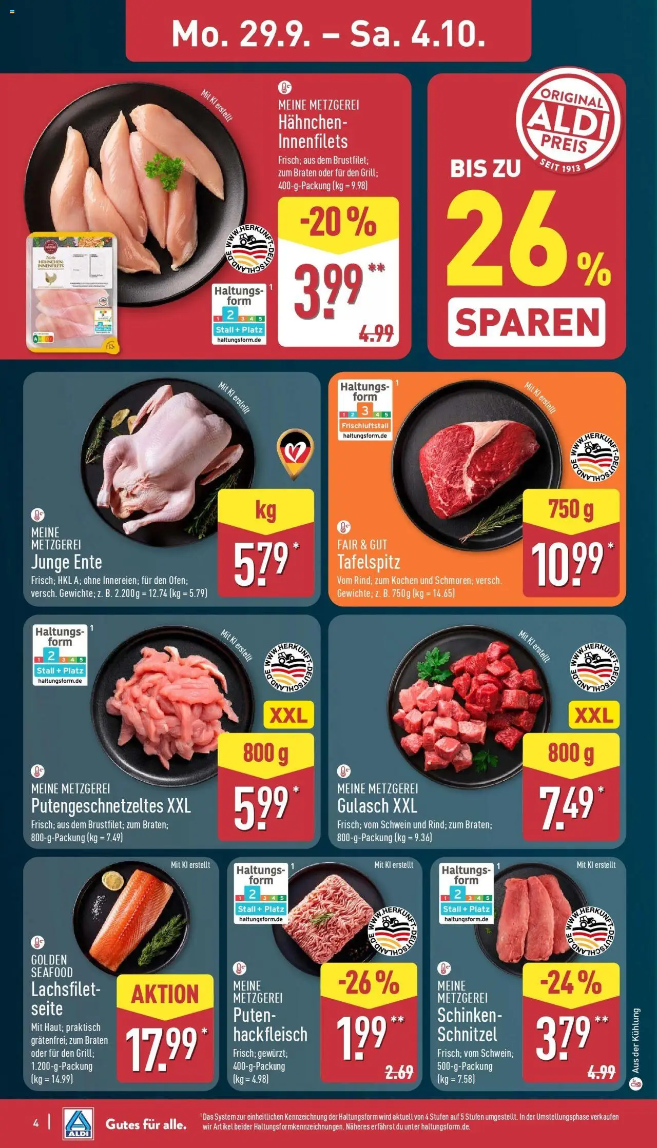 Aldi - ALDI Nord: Wochenangebote – gültig ab 28.09.2025 | Seite: 6 | Produkte: Hahnchen, Gulasch, Schinken, Hackfleisch
