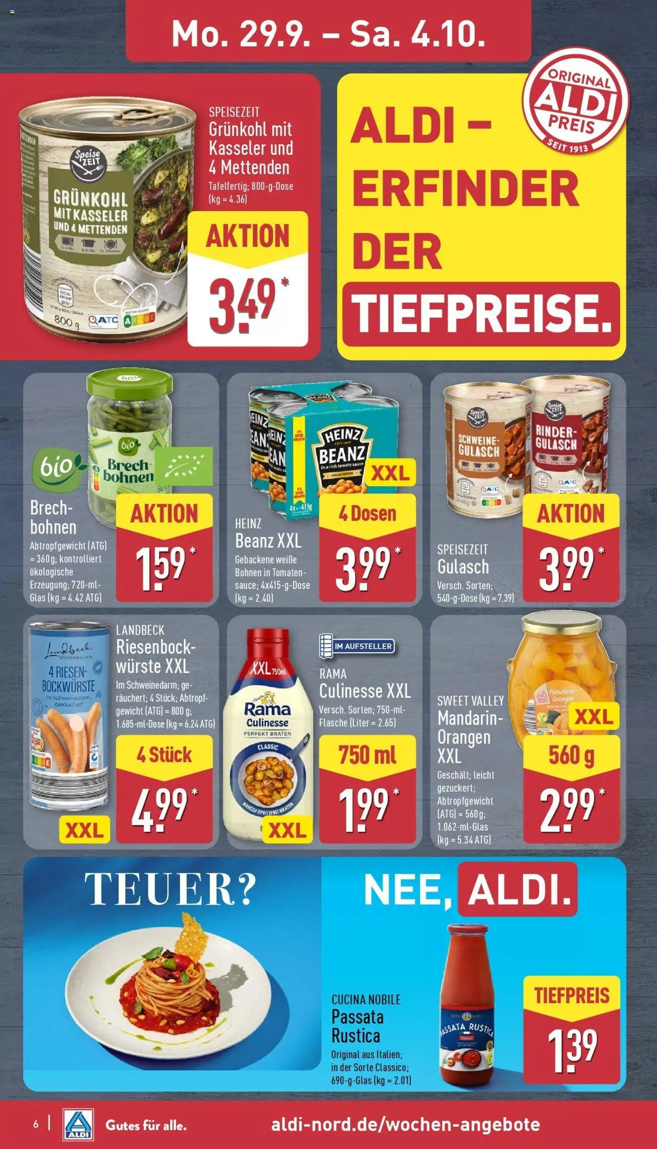 Aldi - ALDI Nord: Wochenangebote – gültig ab 28.09.2025 | Seite: 8 | Produkte: Gewicht, Rama, Orangen, Gulasch