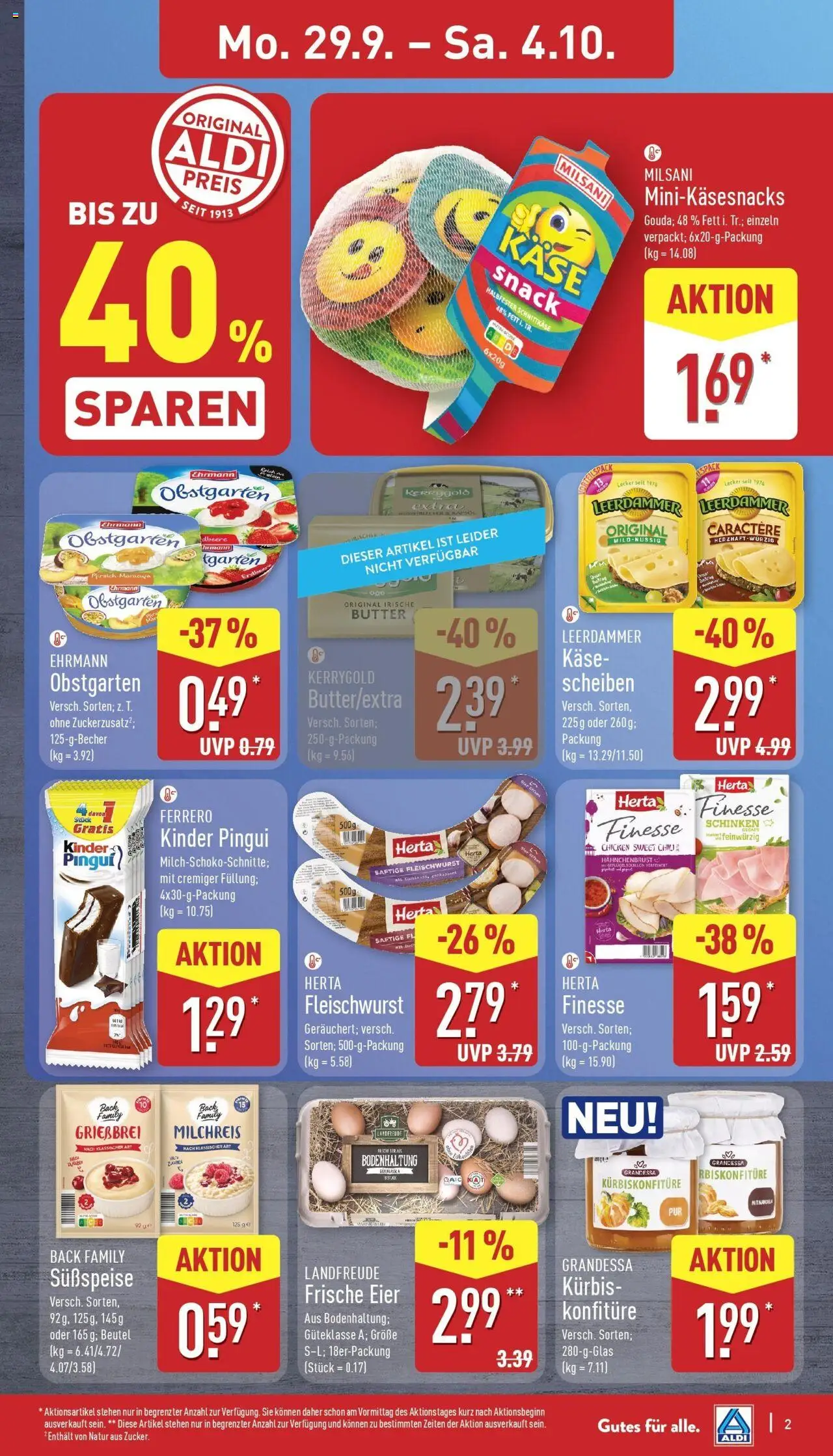 Aldi - ALDI Nord: Wochenangebote – gültig ab 28.09.2025 | Seite: 7 | Produkte: Herta fleischwurst, Käse, Leerdammer, Kürbis