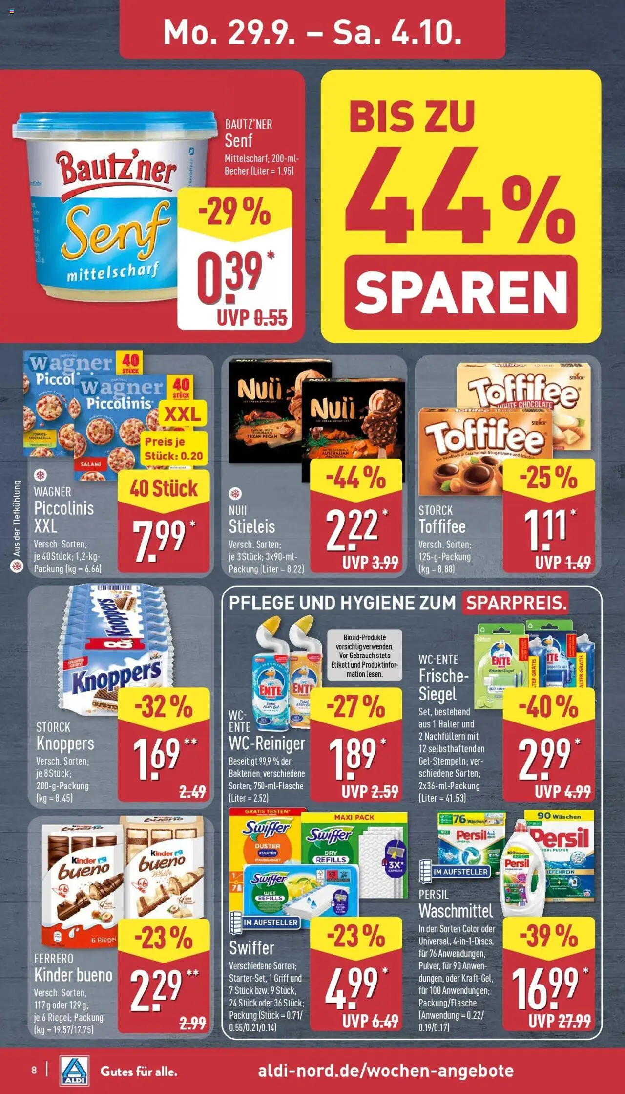 Aldi - ALDI Nord: Wochenangebote – gültig ab 28.09.2025 | Seite: 10 | Produkte: Toffifee, Knoppers, Salami, Persil