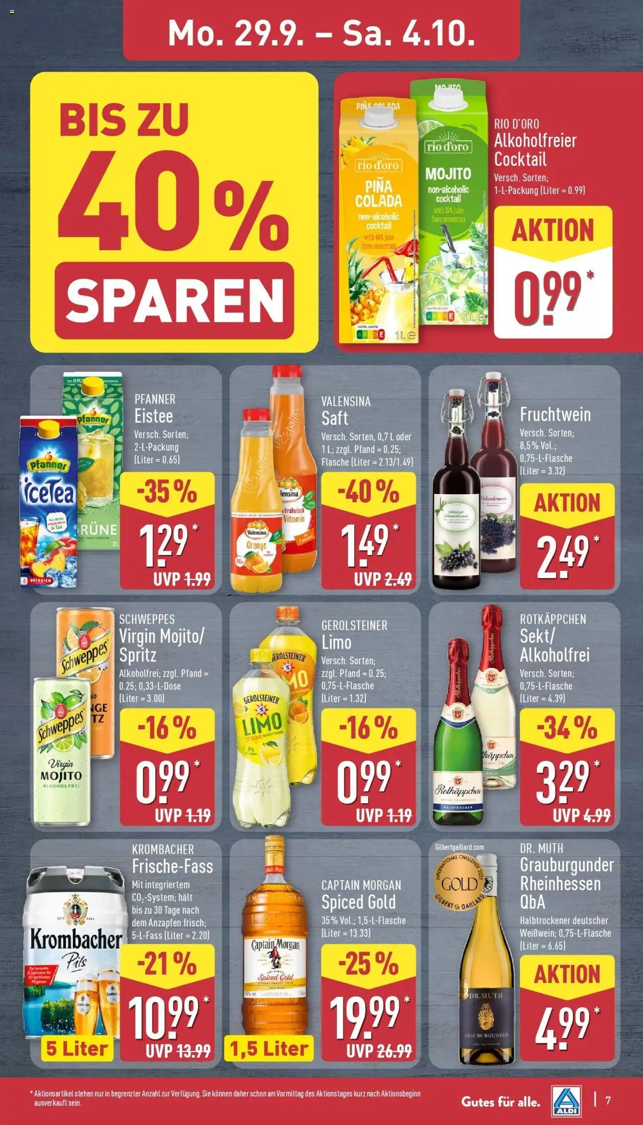 Aldi - ALDI Nord: Wochenangebote – gültig ab 28.09.2025 | Seite: 9 | Produkte: Pils, Valensina, Pfirsich, Saft