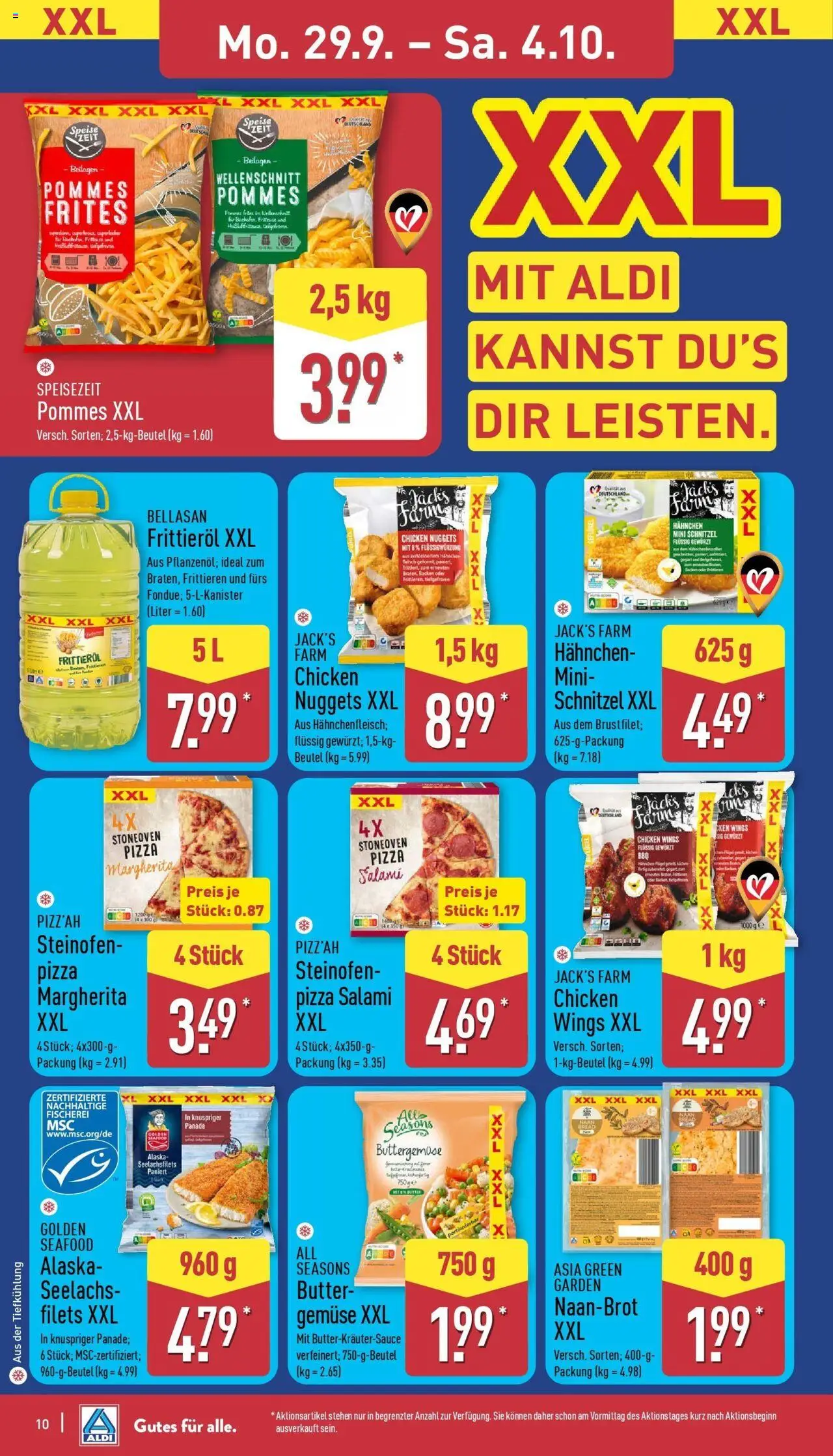 Aldi - ALDI Nord: Wochenangebote – gültig ab 28.09.2025 | Seite: 12 | Produkte: Pommes, Schnitzel, Pizza, Fondue