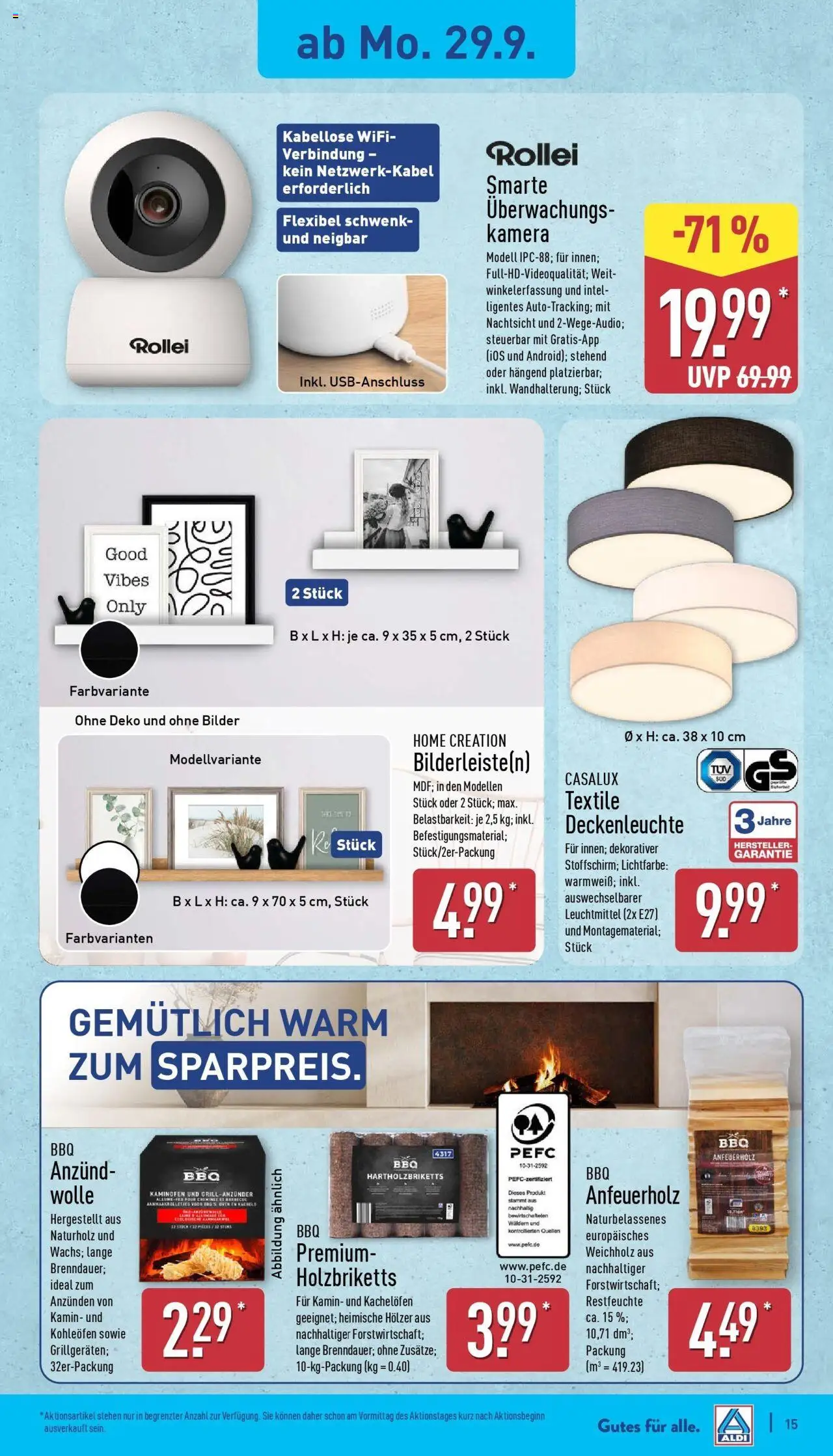 Aldi - ALDI Nord: Wochenangebote – gültig ab 28.09.2025 | Seite: 17 | Produkte: Kamera, Kaminofen, Bilder, Home creation