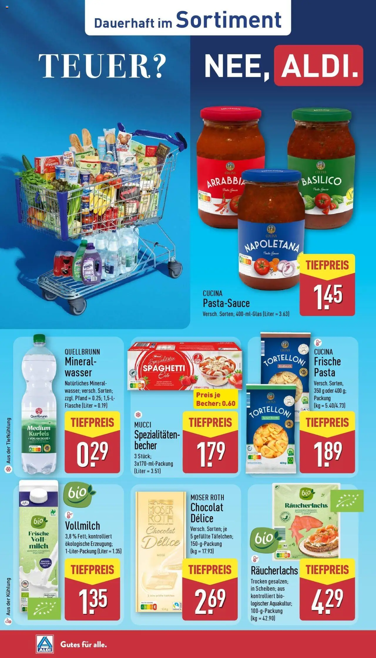 Aldi - ALDI Nord: Wochenangebote – gültig ab 28.09.2025 | Seite: 35 | Produkte: Milch, Räucherlachs, Pasta, Rindfleisch
