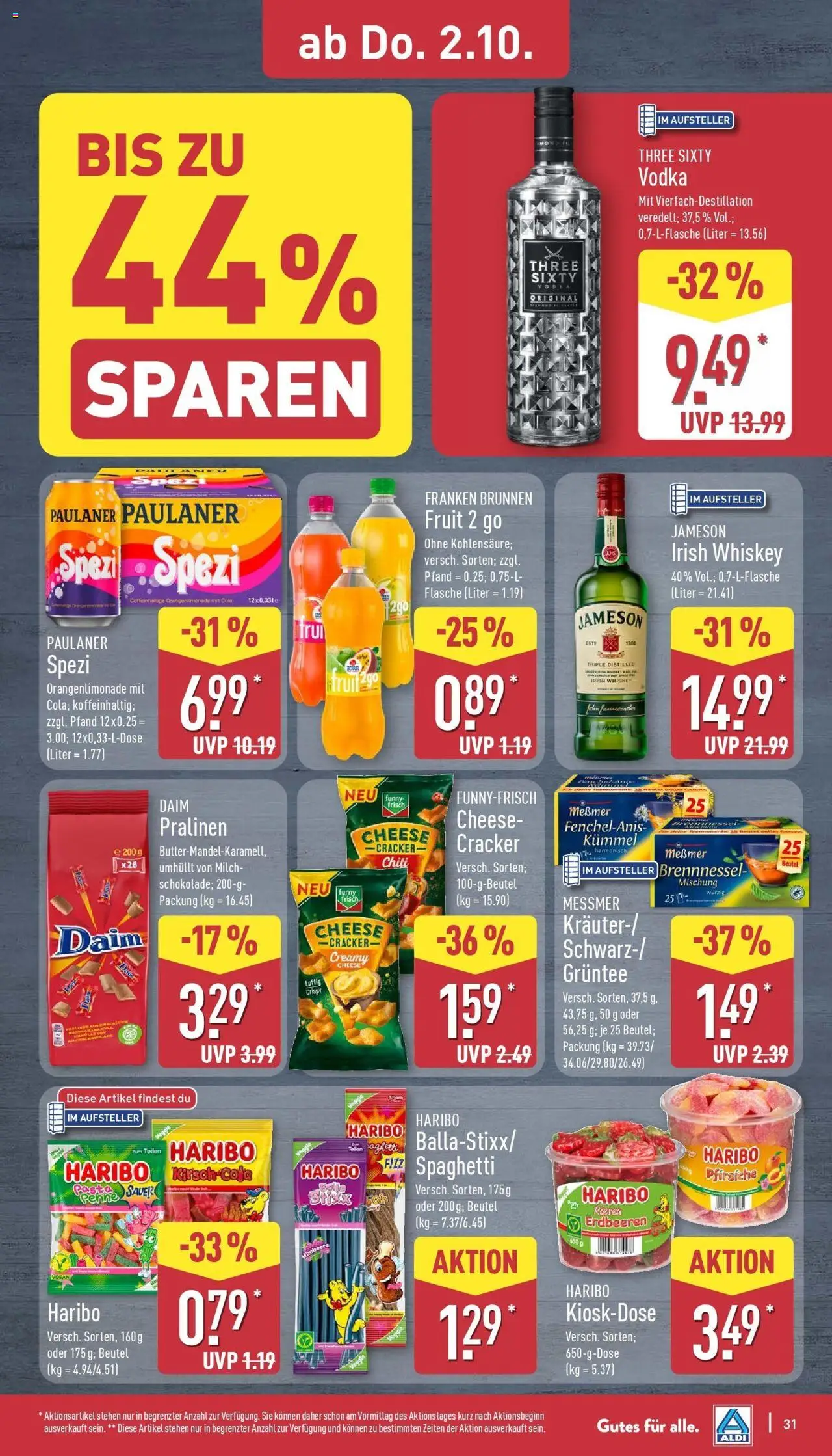 Aldi - ALDI Nord: Wochenangebote – gültig ab 28.09.2025 | Seite: 33 | Produkte: Cola, Milch, Messmer, Funny frisch