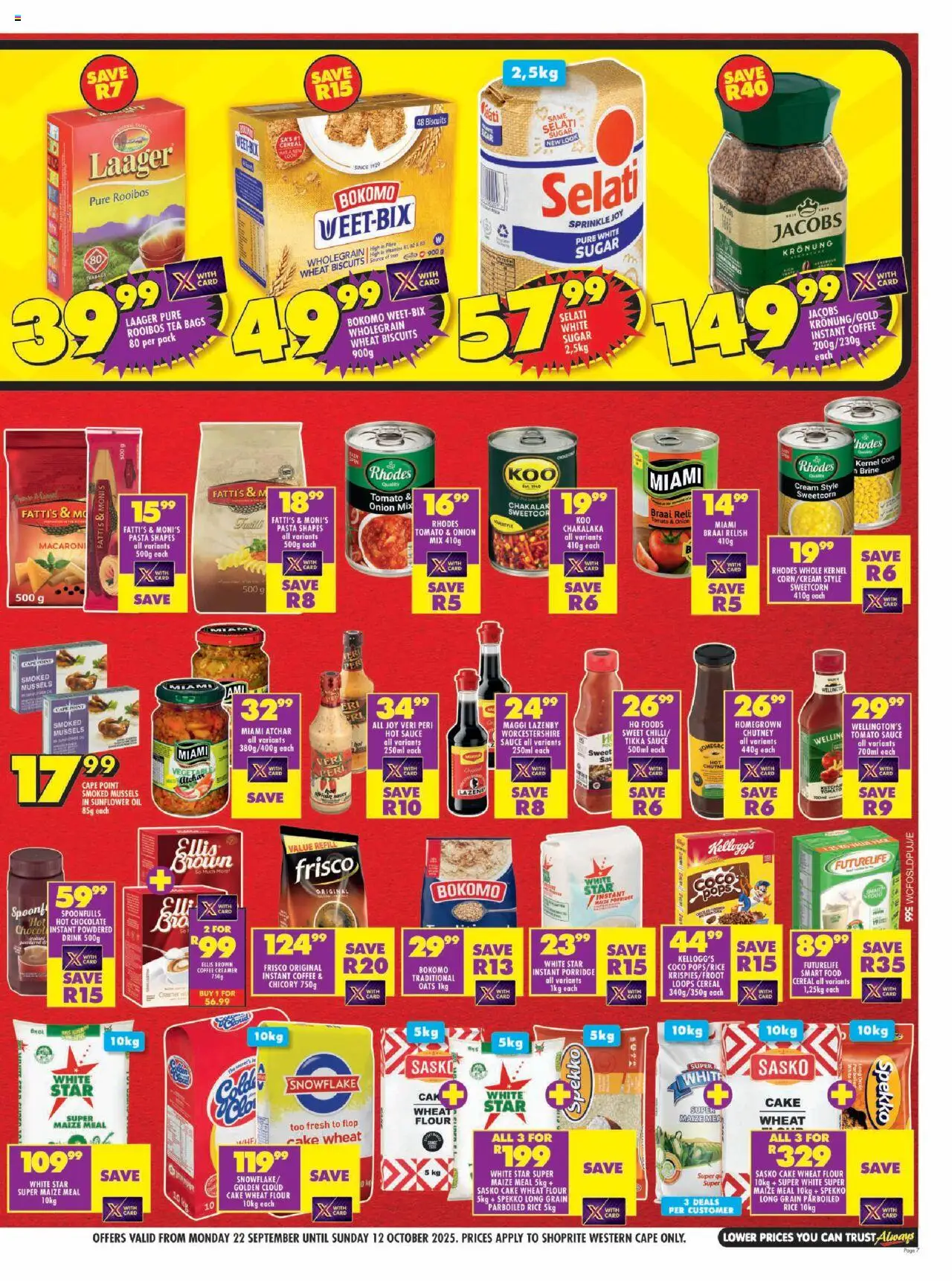 New Shoprite catalogue – valid from 22.09.2025 | Page: 7 | Products: Chutney, Hot chocolate, Oil, Sugar