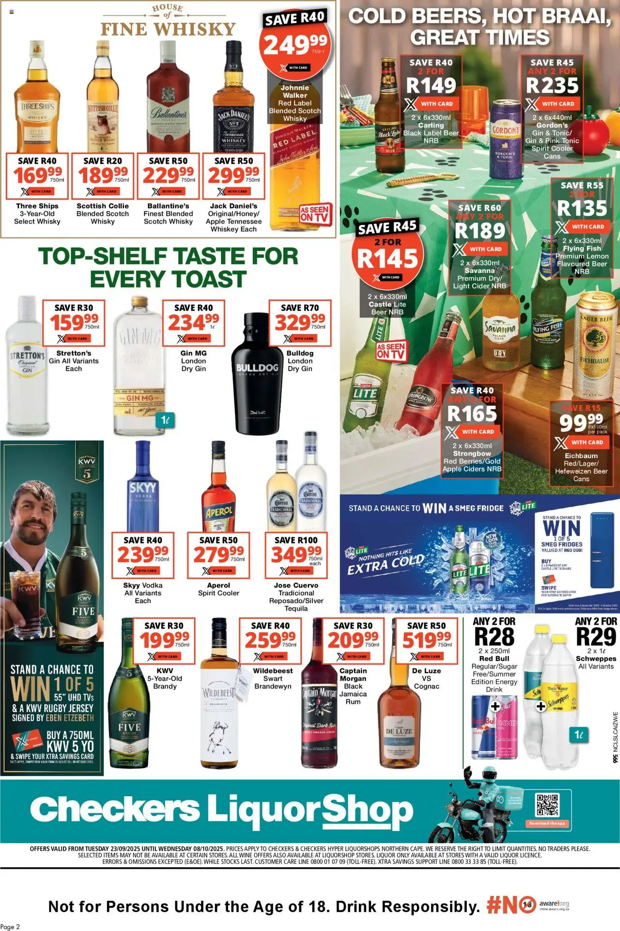 New Checkers catalogue – valid from 23.09.2025 | Page: 2 | Products: Jersey, Beer, Fish, Ensalada de quino