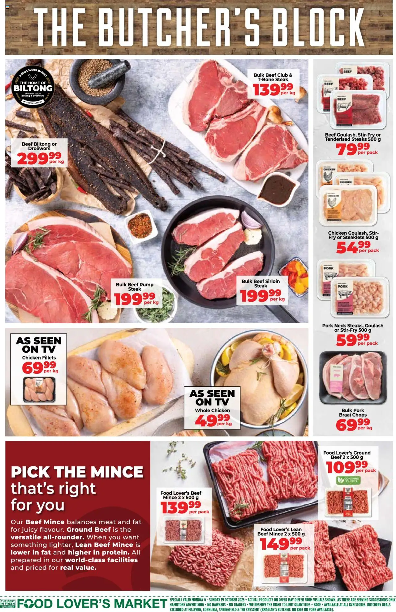 New Food Lover's Market catalogue – valid from 06.10.2025 | Page: 3 | Products: TV, Steak, Pork, Beef