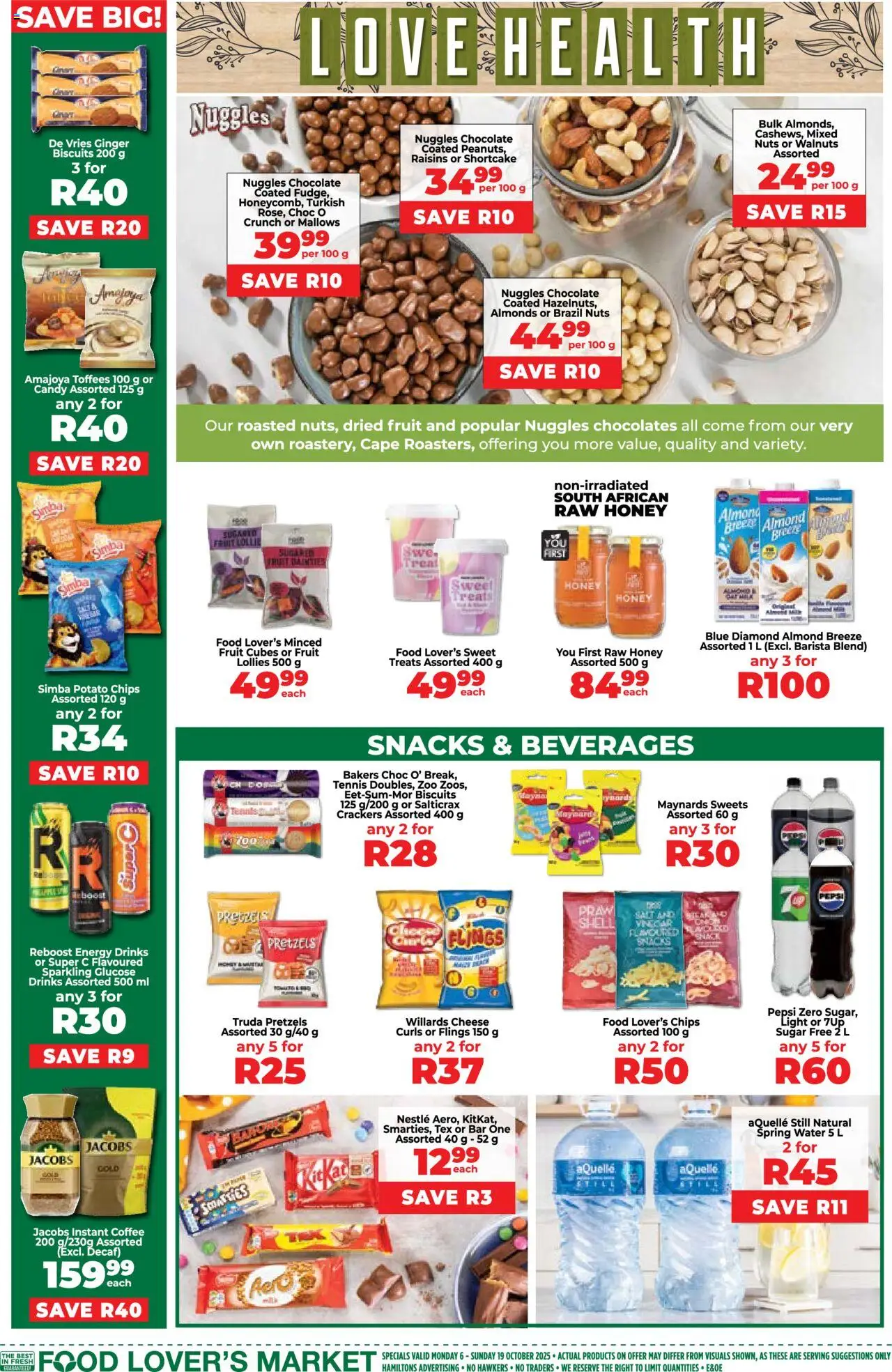 New Food Lover's Market catalogue – valid from 06.10.2025 | Page: 6 | Products: Coffee, Snacks, Salt, Sugar