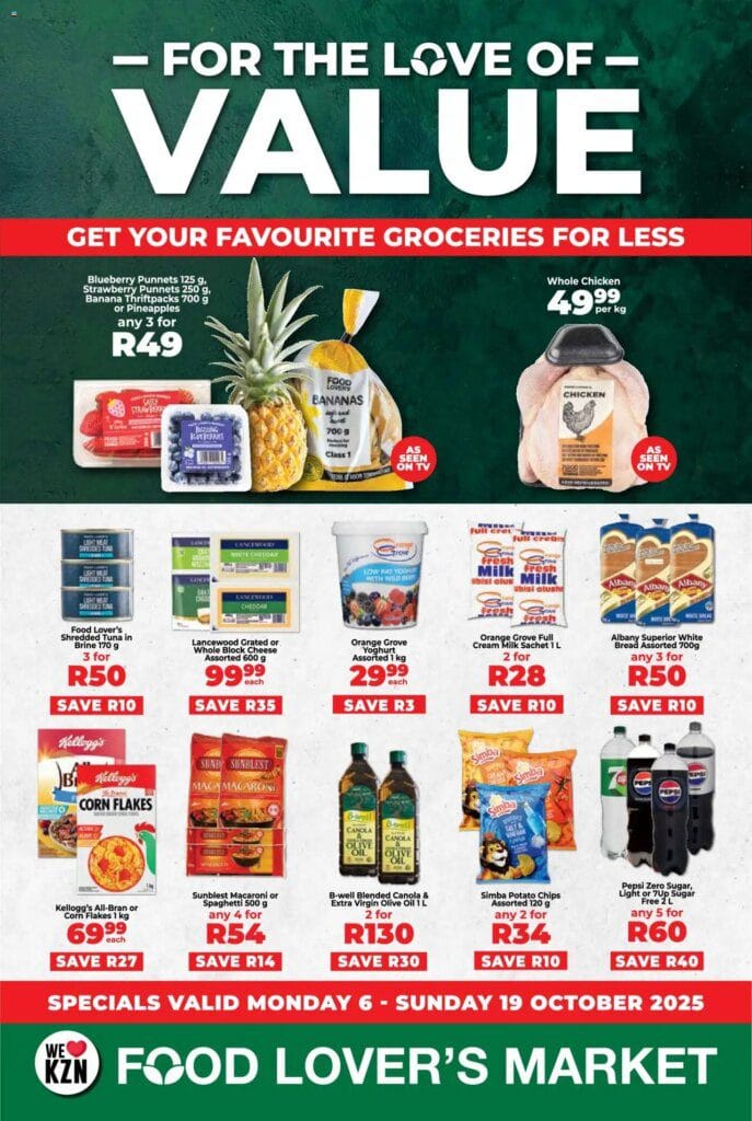 Food Lover's Market KwaZulu-Natal - For the Love of Value (06/10/2025 - 19/10/2025) Online 8 Food Lover’s Market KwaZulu-Natal – For the Love of Value (06/10/2025 – 19/10/2025) Online