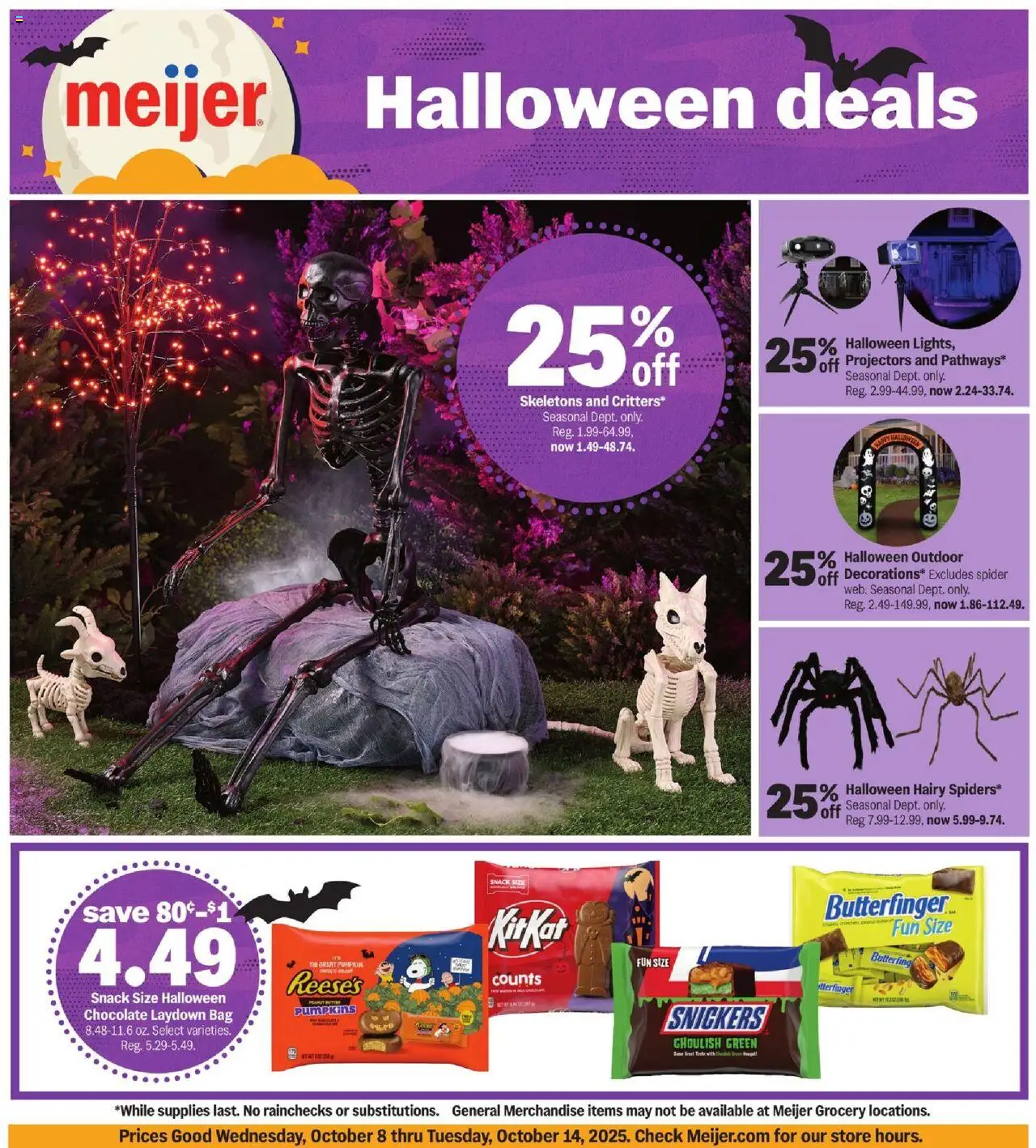 Meijer Halloween deals - valid from 08.10.2025 | Page: 1 | Products: Butter, Chocolate, Bag