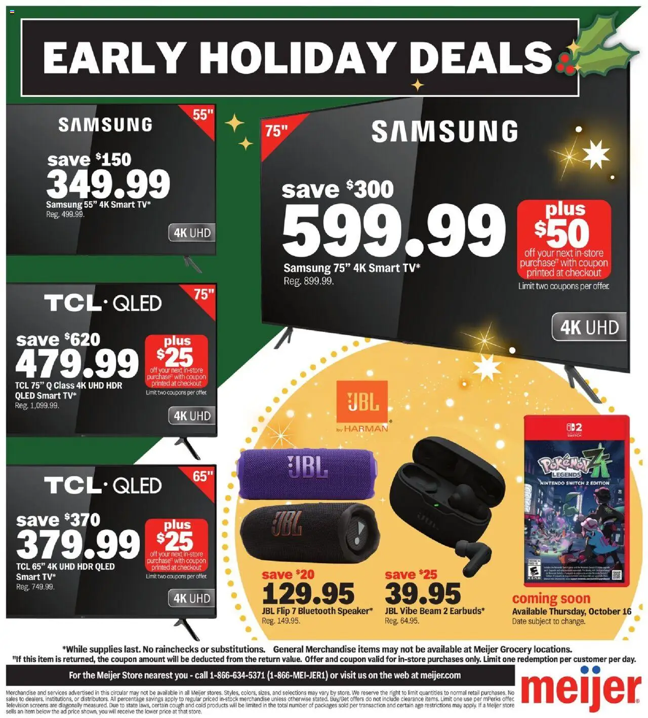 Meijer Halloween deals - valid from 08.10.2025 | Page: 11 | Products: Switch, Date, Television, Nintendo
