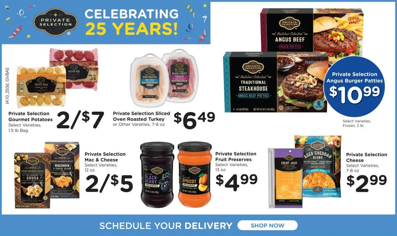 Kroger Ad - valid from 08.10.2025 | Page: 5 | Products: Cheese, Beef, Potatoes, Bag Kroger Ad - valid from 08.10.2025 | Page: 5 | Products: Cheese, Beef, Potatoes, Bag