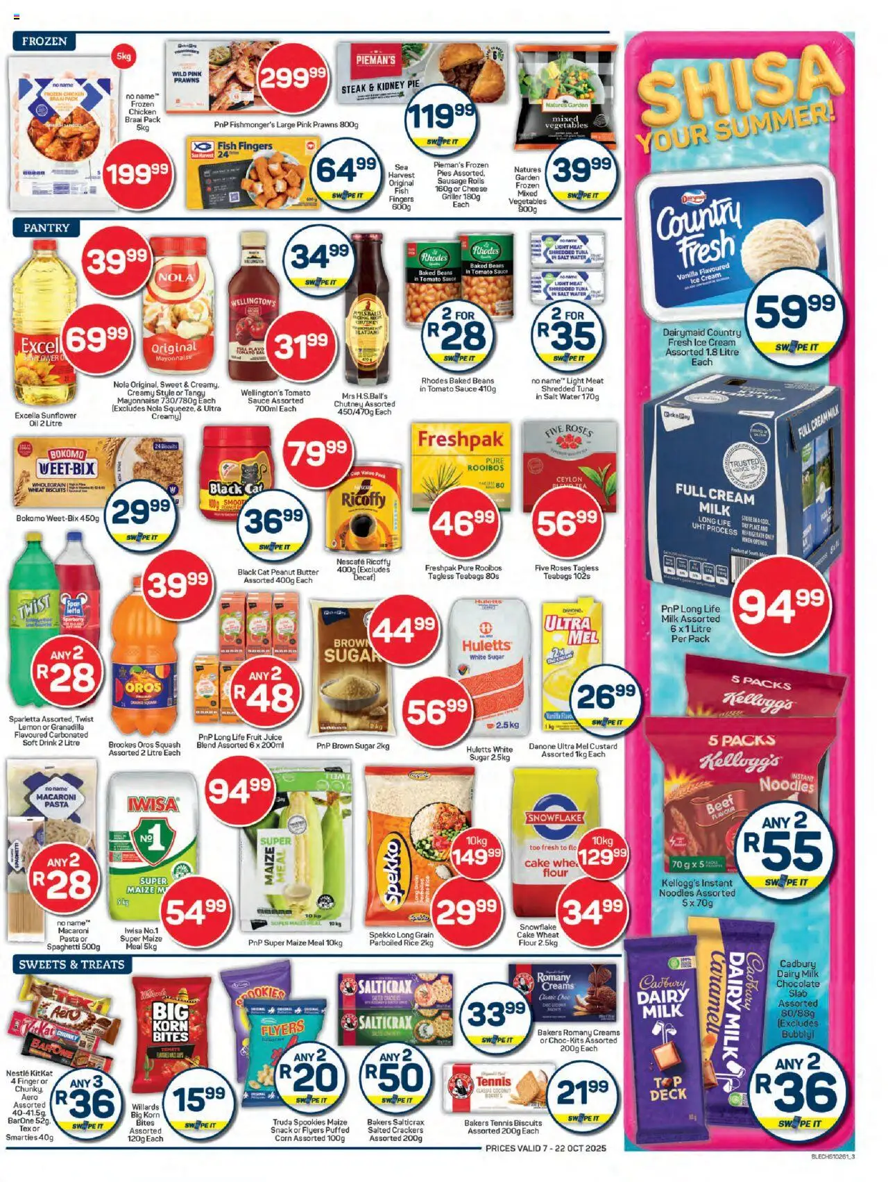 New Pick n Pay catalogue – valid from 07.10.2025 | Page: 3 | Products: Tuna, Flour, Chicken, Fruit