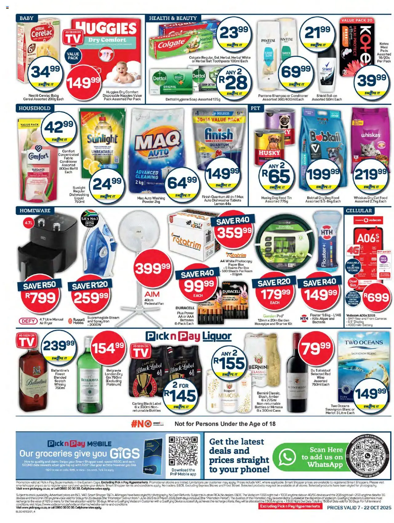 New Pick n Pay catalogue – valid from 07.10.2025 | Page: 4 | Products: Iron, Gin, Conditioner, Dog food